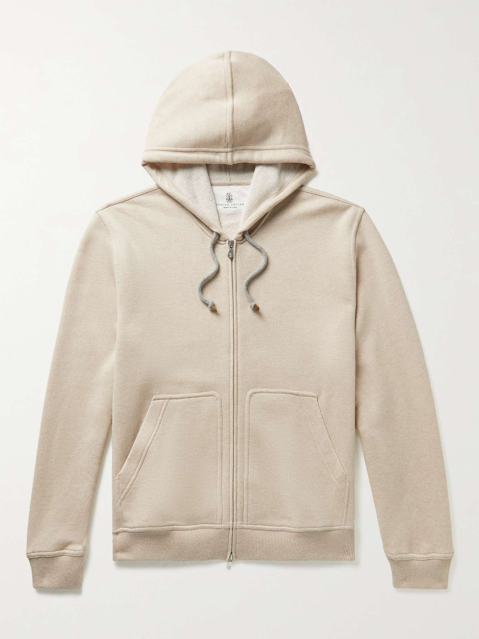 Loopback Cashmere Zip-Up Hoodie - 1