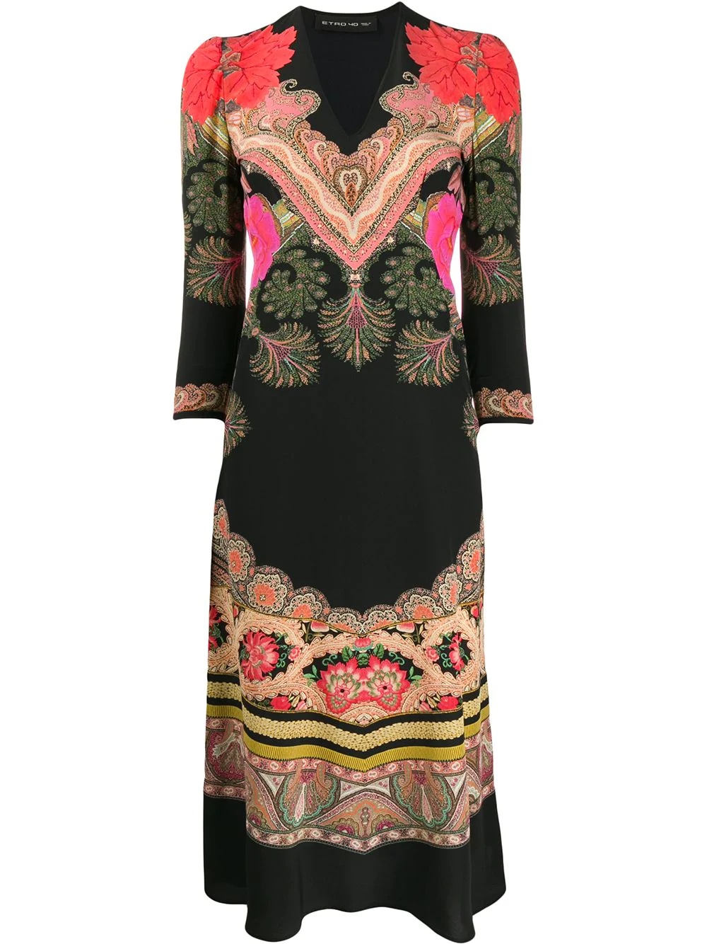 fit and flare paisley dress - 1