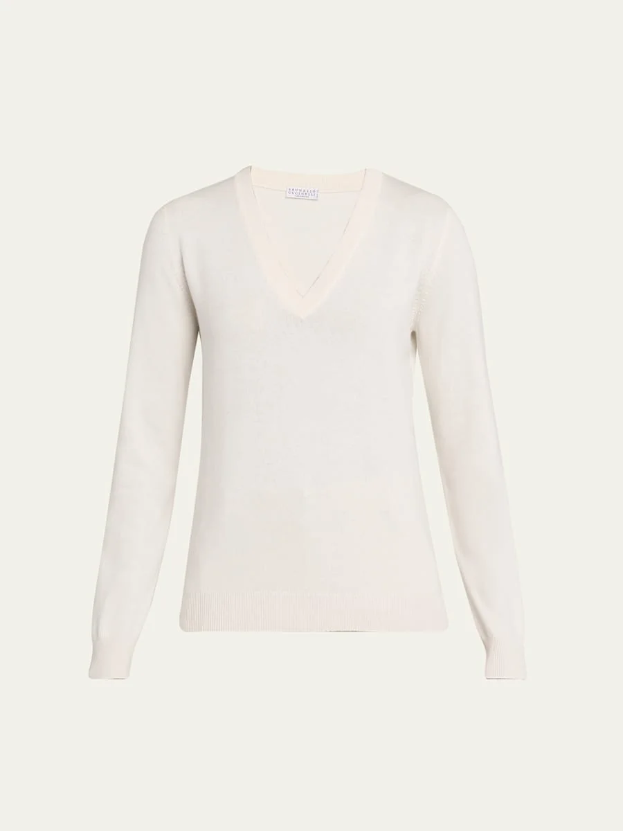 V-Neck Cashmere Sweater - 1