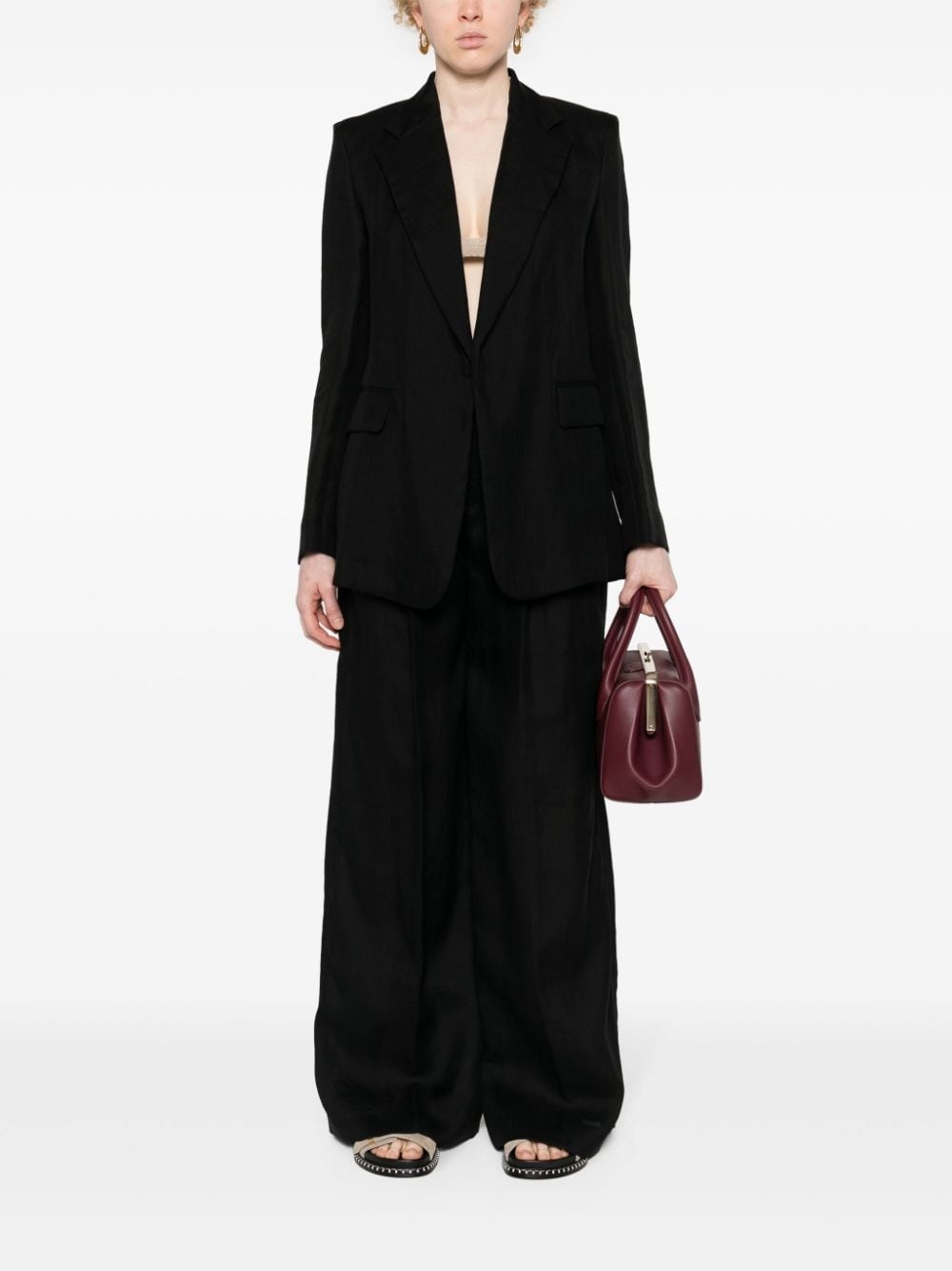 open-front ramie blazer - 2