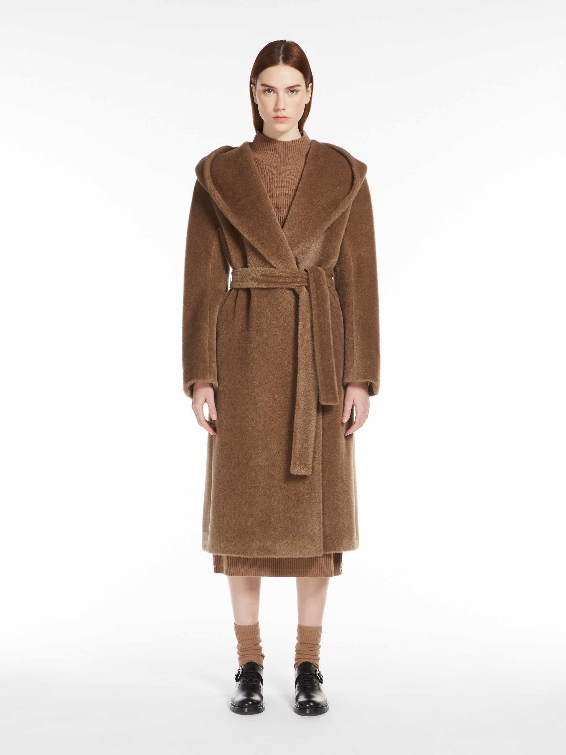 ELIANA Alpaca and wool coat with belt - 3