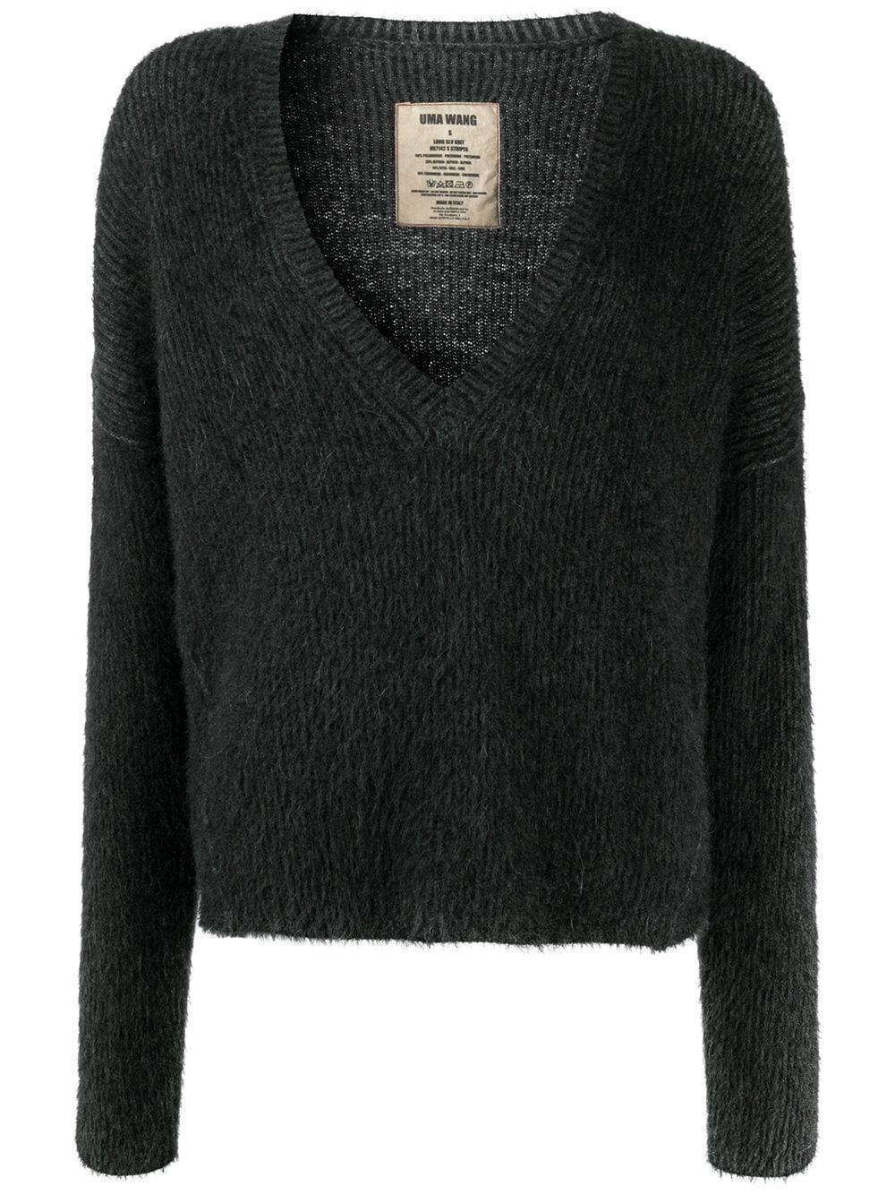 textured knit v-neck jumper - 1