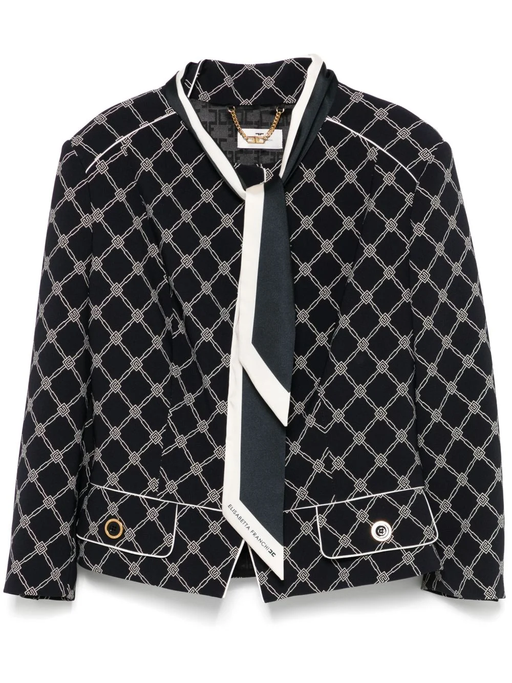 printed crepe jacket - 1