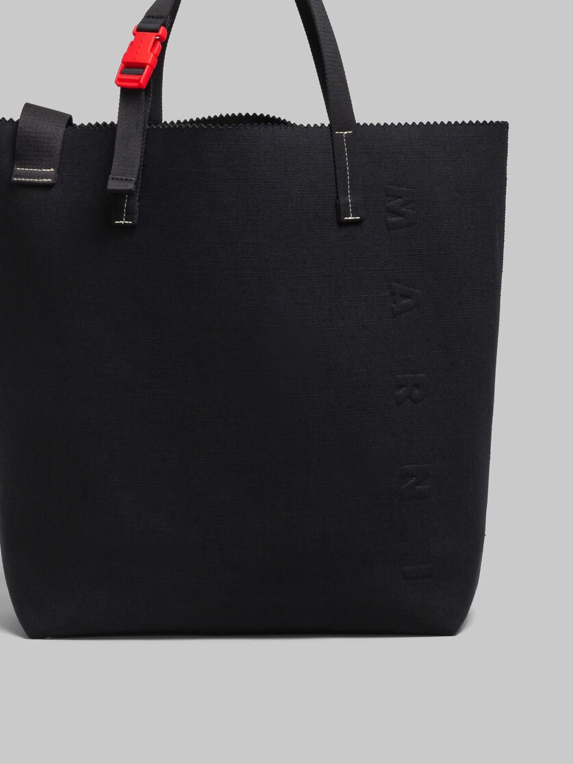 BLACK CANVAS TRIBECA SHOPPER WITH RAISED MARNI LOGO - 5