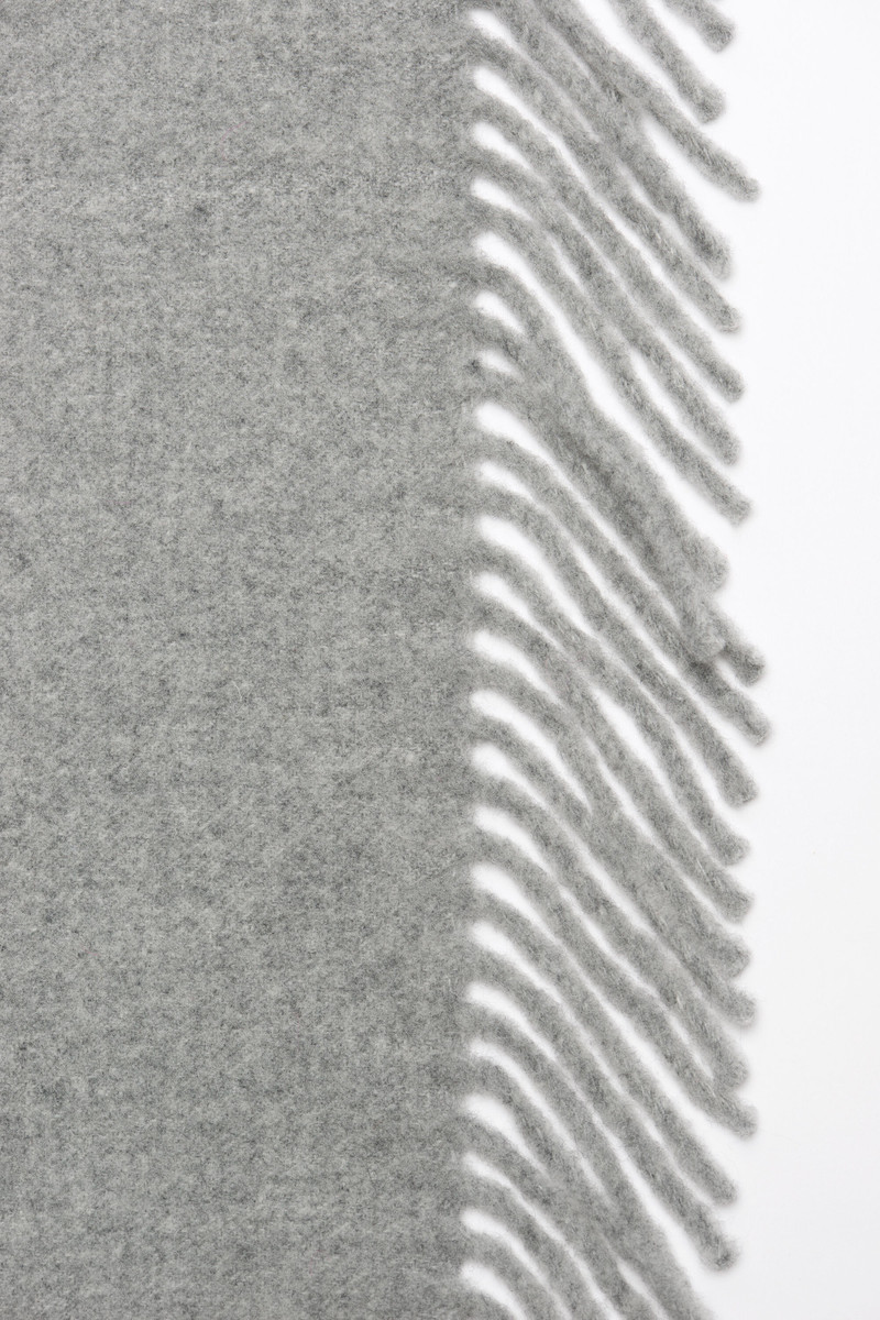 Fringe wool scarf - Light Grey Melange 3