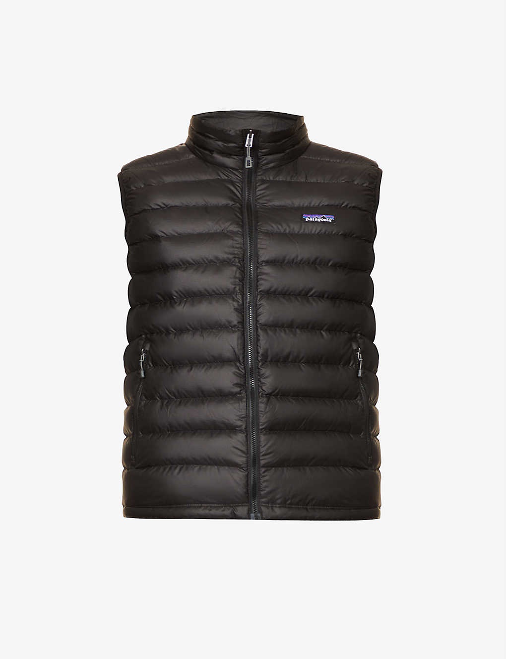 Padded high-neck recycled-polyester-down gilet - 1