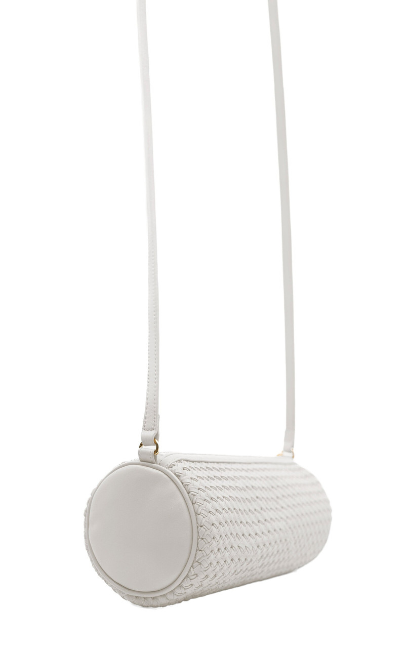 Studio Amelia Banderas Leather Barrel Bag light grey outlook