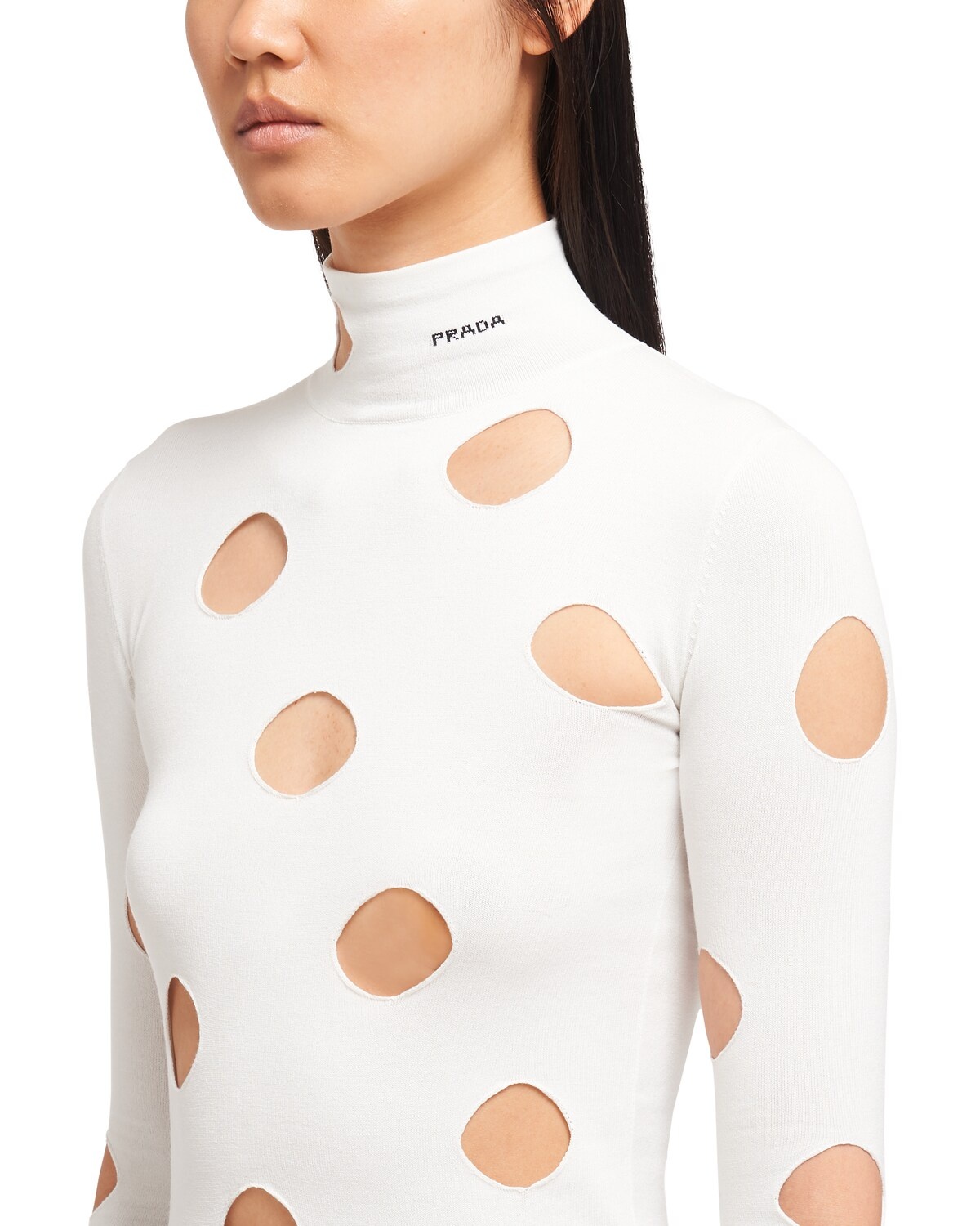 Openwork viscose turtleneck sweater - 5