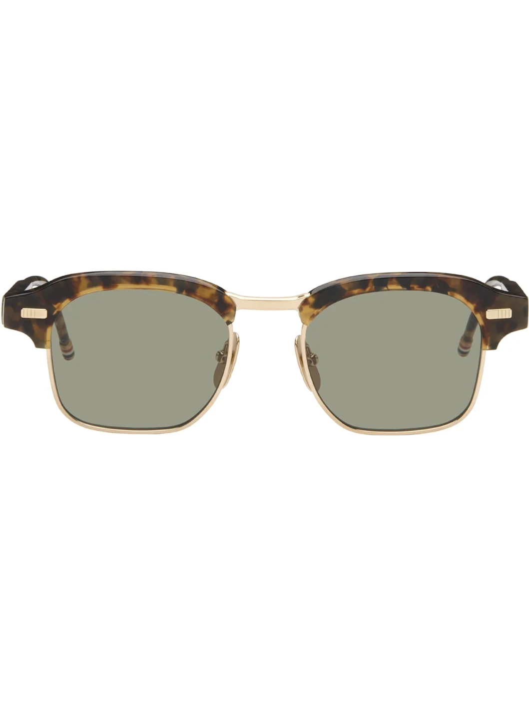Brown Acetate & Titanium Square Sunglasses - 1