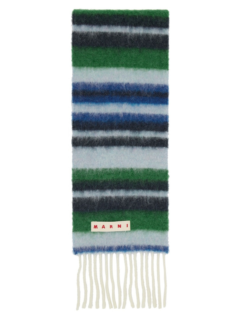 Blue & Green Striped Scarf 1