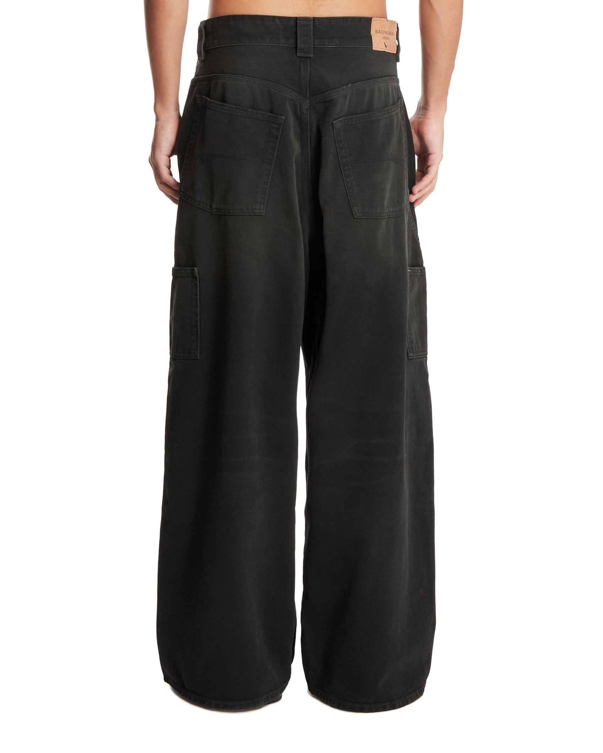Black Baggy Ripped Off Pants - 3