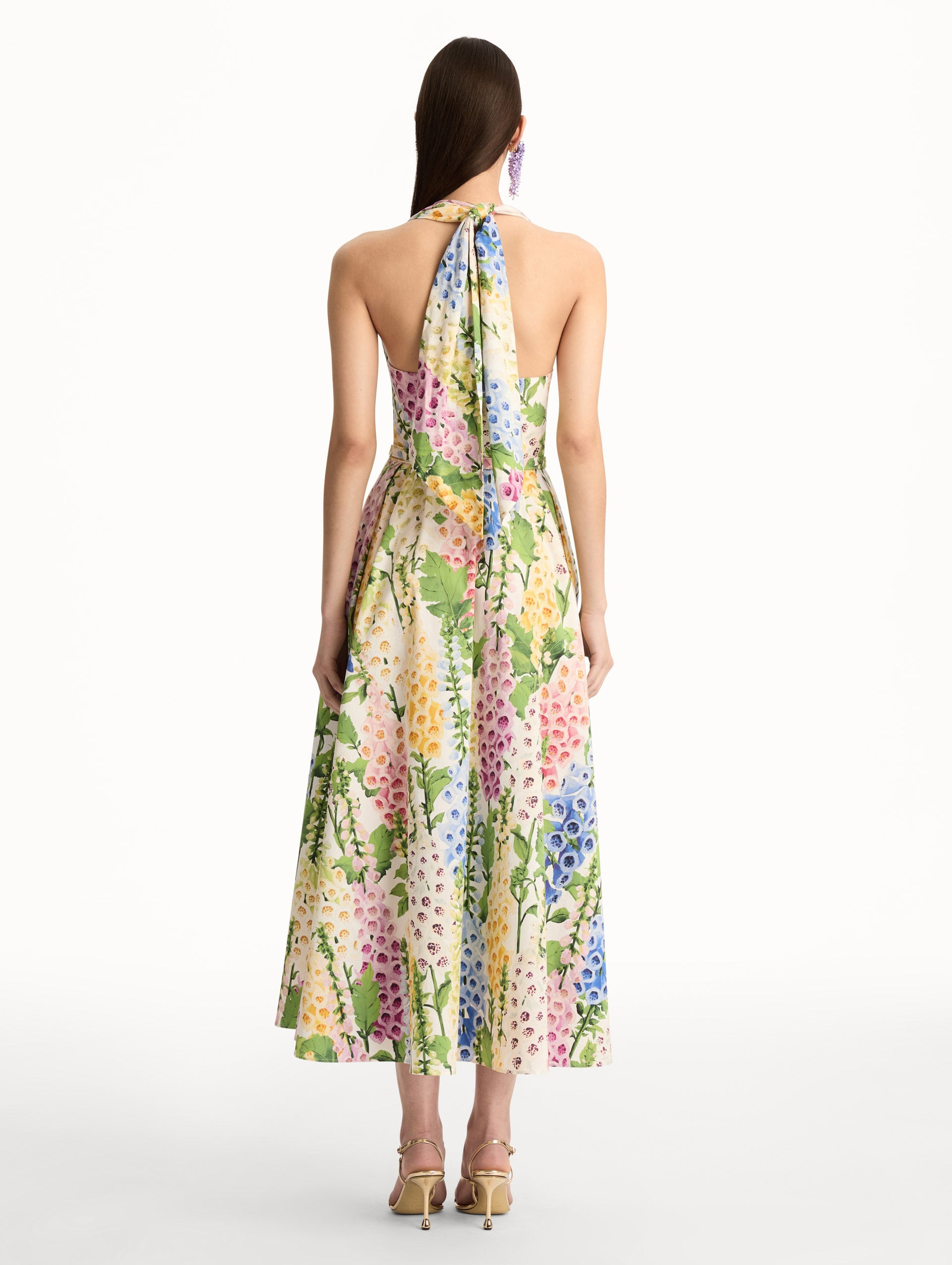 FOXGLOVE COTTON POPLIN HALTER DRESS - 3