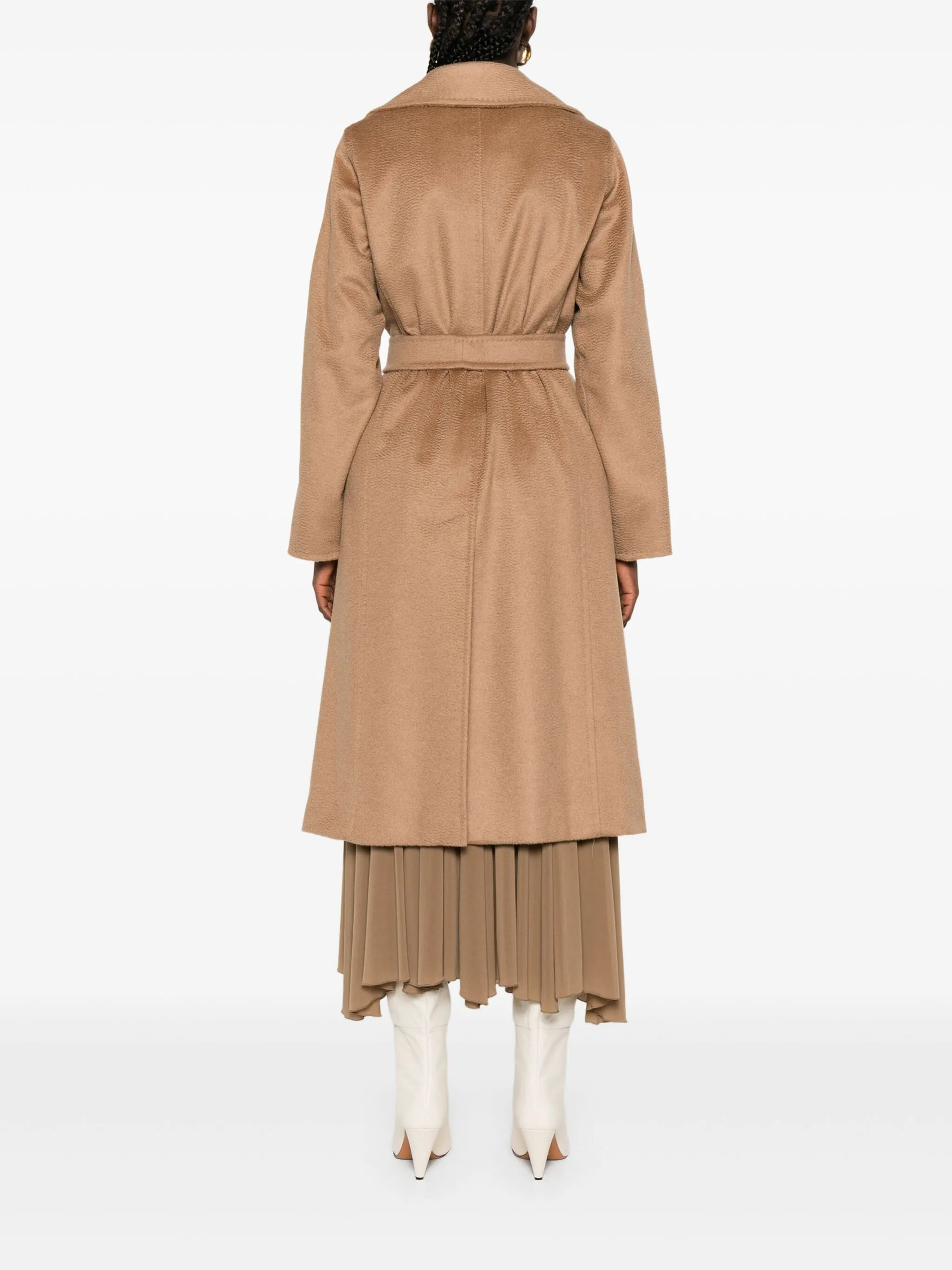 belted notched-lapel coat - 4