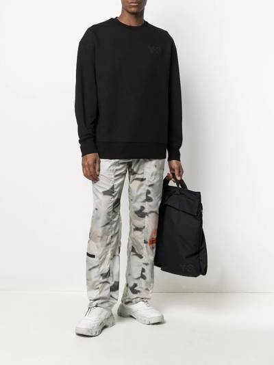 Y-3 logo-print crew-neck sweatshirt outlook