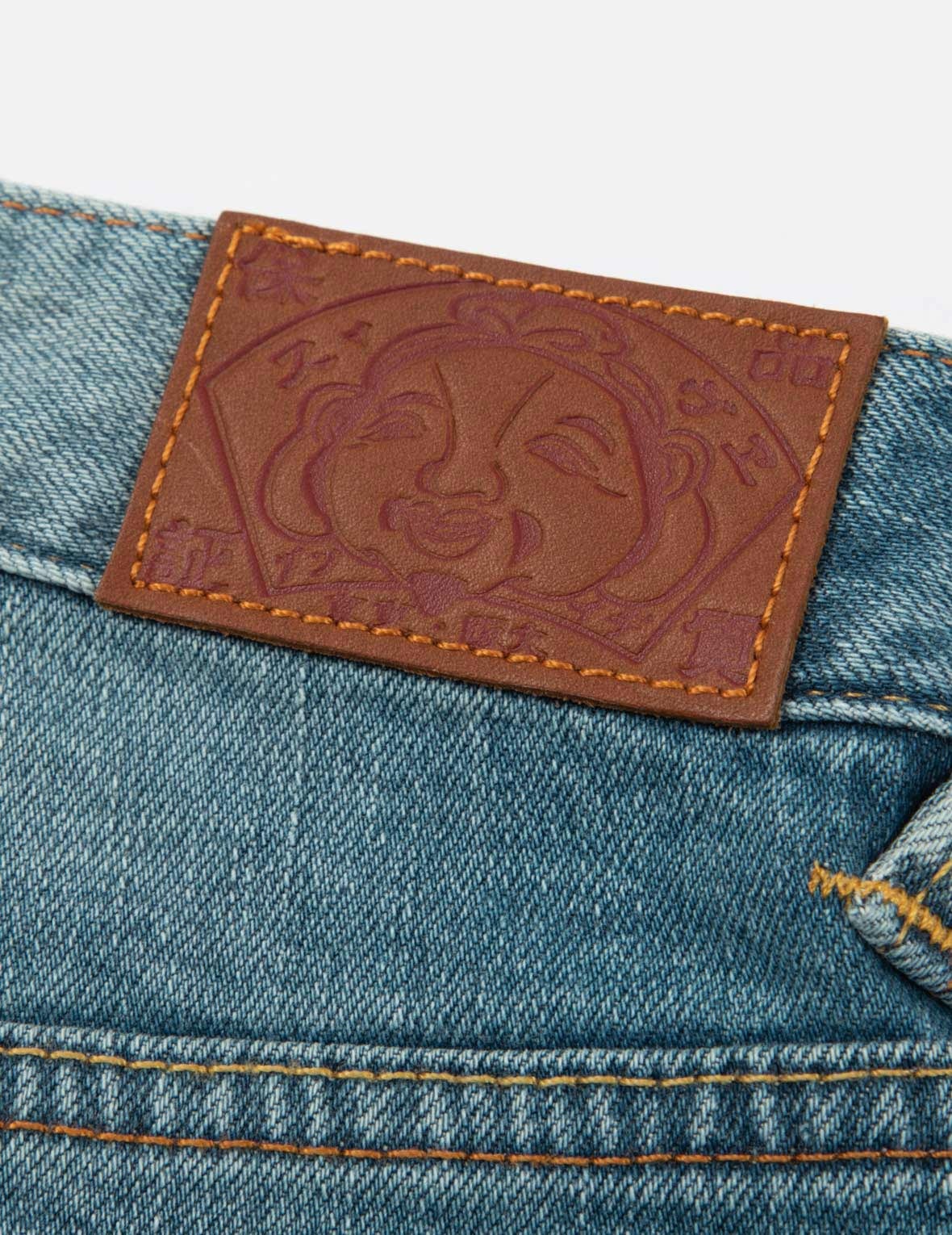 TSUBAKI BROCADE-PATTERN SEAGULL EMBROIDERY STRAIGHT LEG JEANS - 11