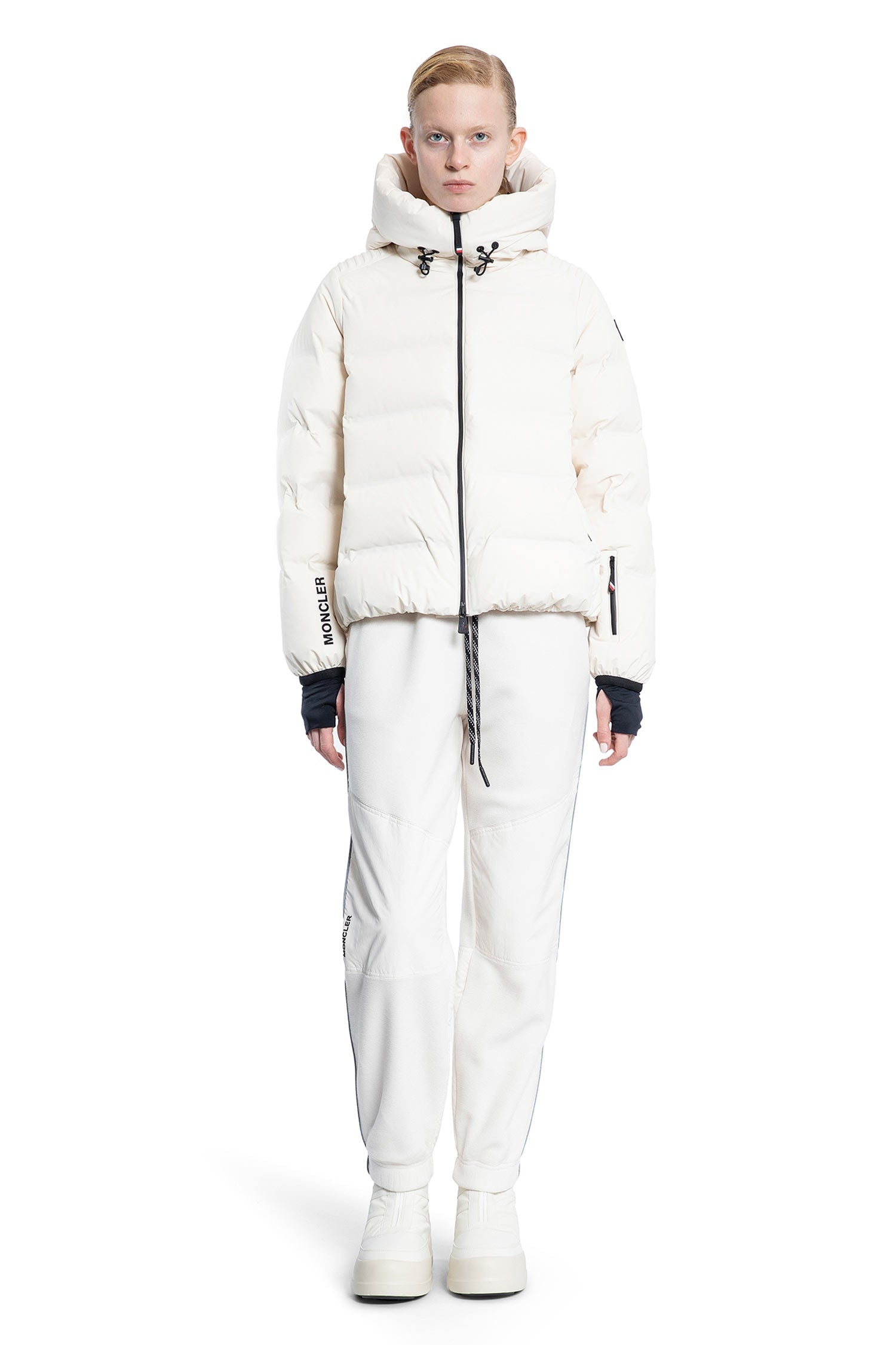 【高級感】MONCLER パイル地 パーカー 白×ゴールド White Padded Zip-Up Hoodie - Sweatshirts for Women | Moncler US