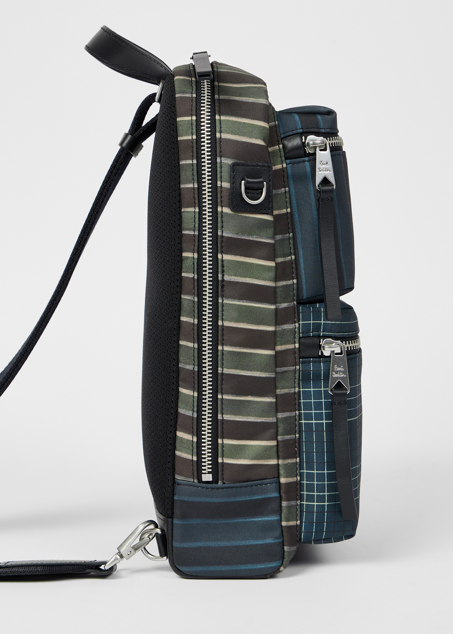 Multicolour Mixed Check and Stripe Sling Bag - 3