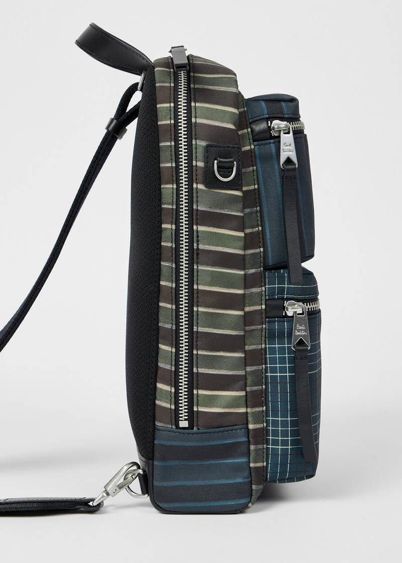 Multicolour Mixed Check and Stripe Sling Bag 3
