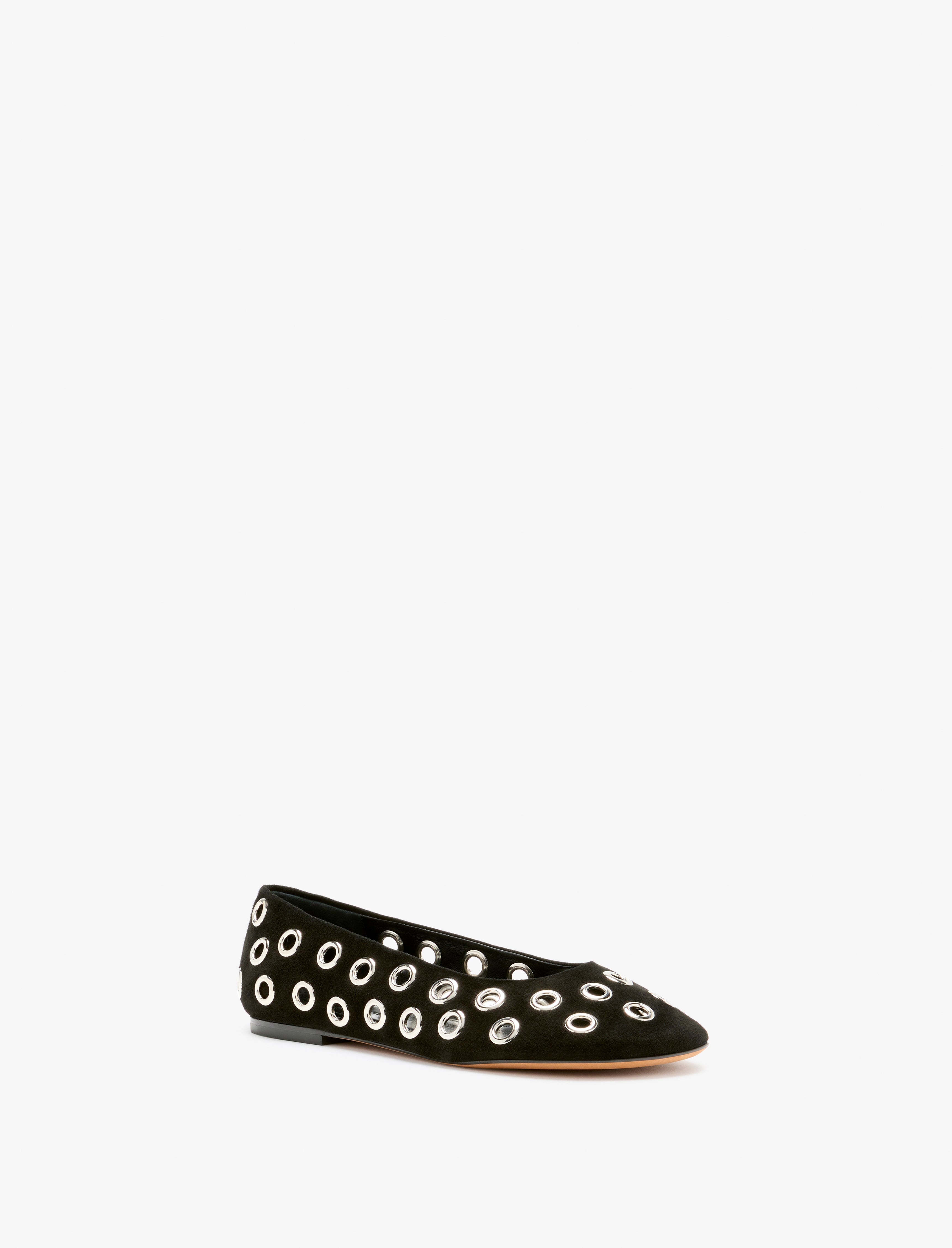 Glove Grommet Flats in Kid suede - 2