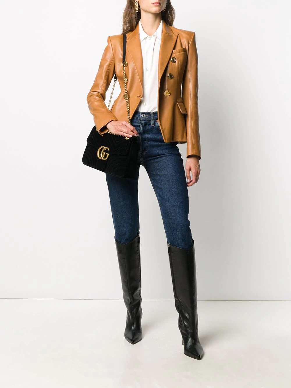 double-breasted lambskin jacket - 2