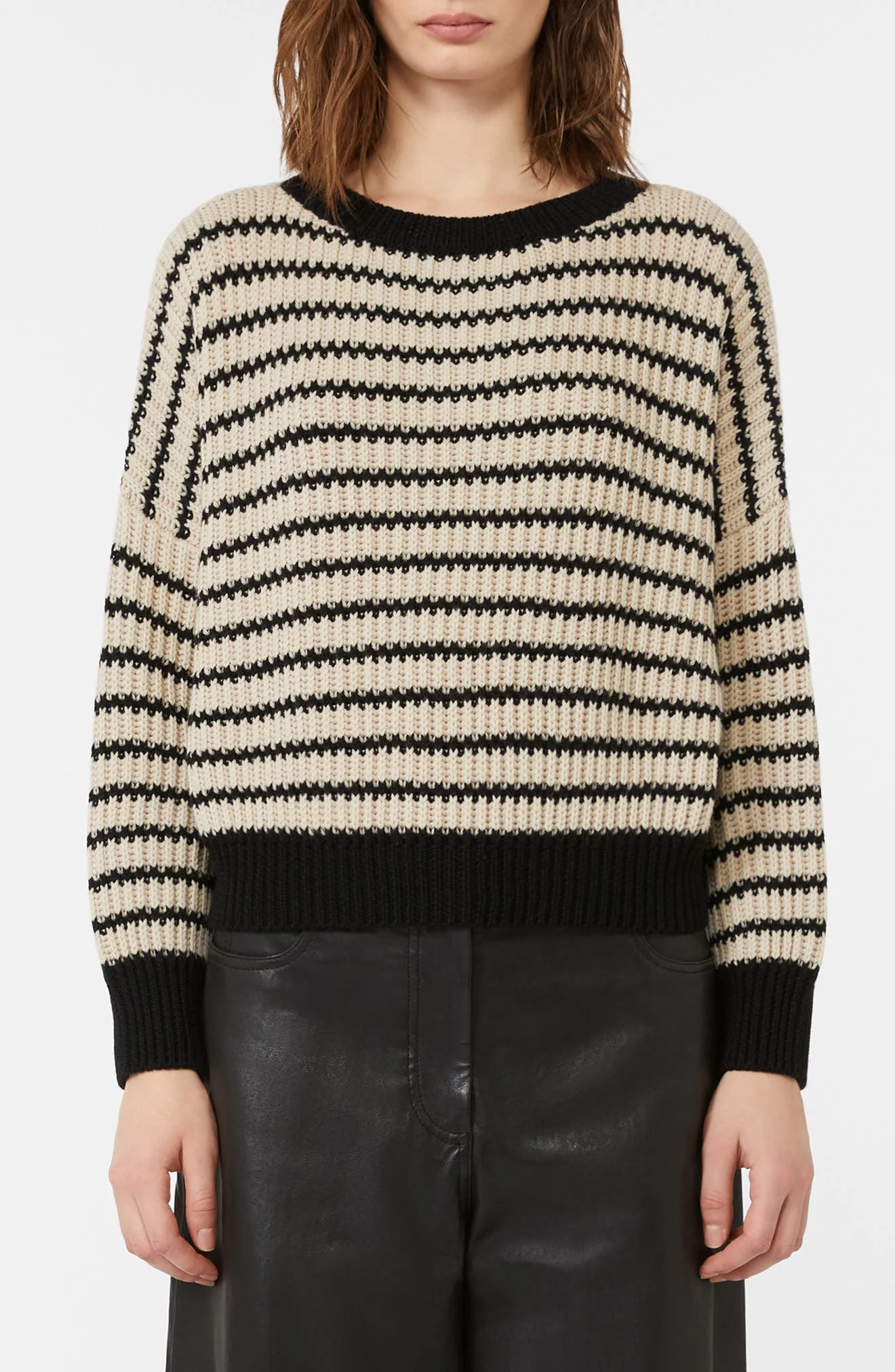 Weekend Max Mara Ezor Crop Wool Sweater in Beige at Nordstrom - 1