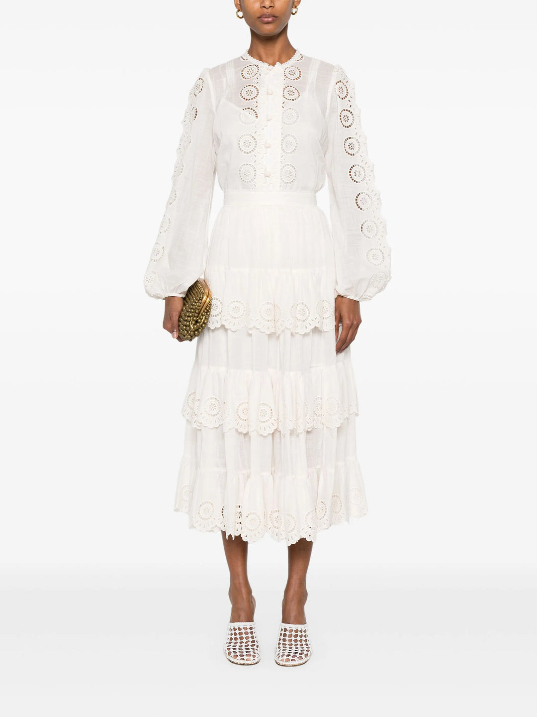 Lucky Embroidered Midi Skirt - 2