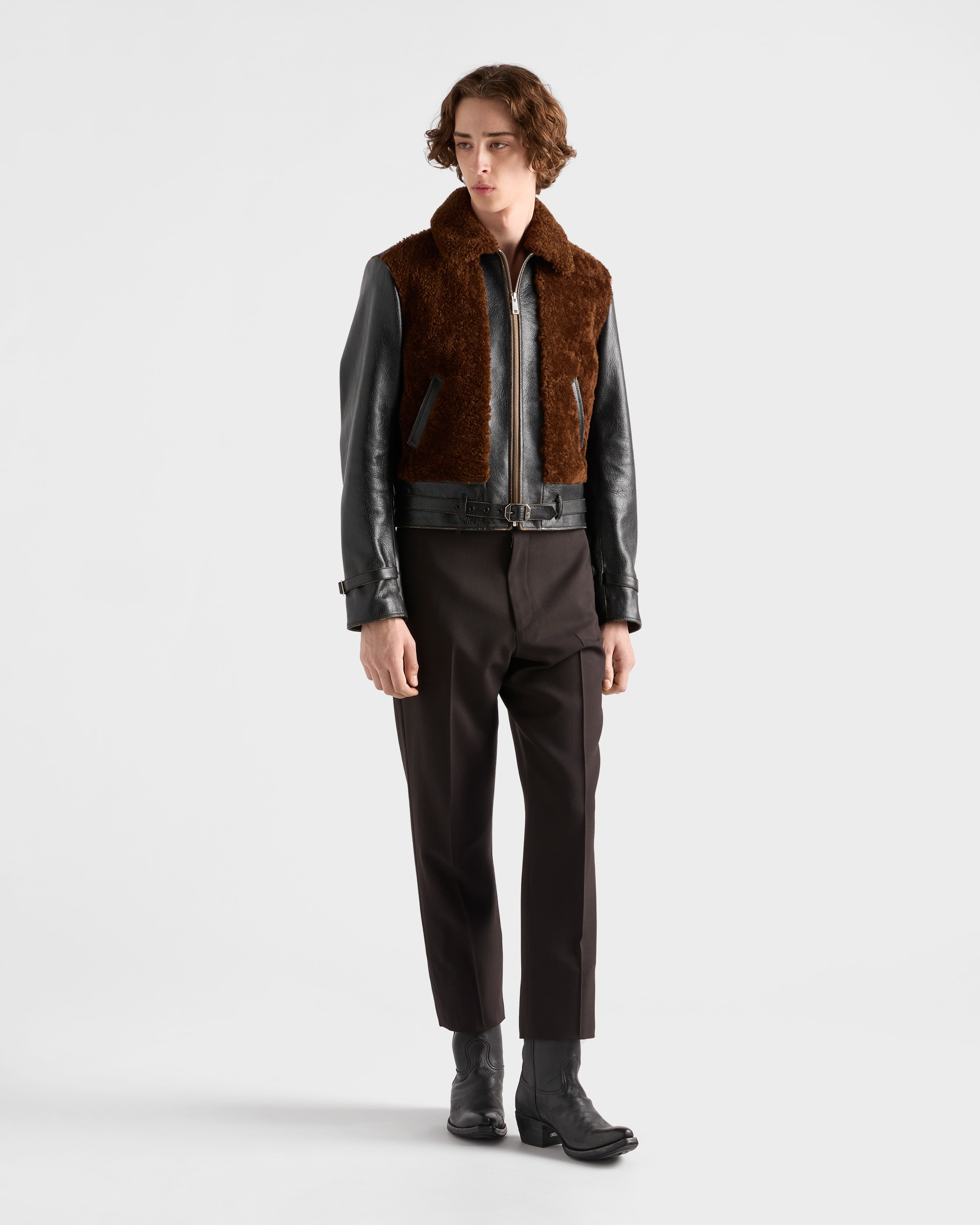 Leather and shearling jacket - 2