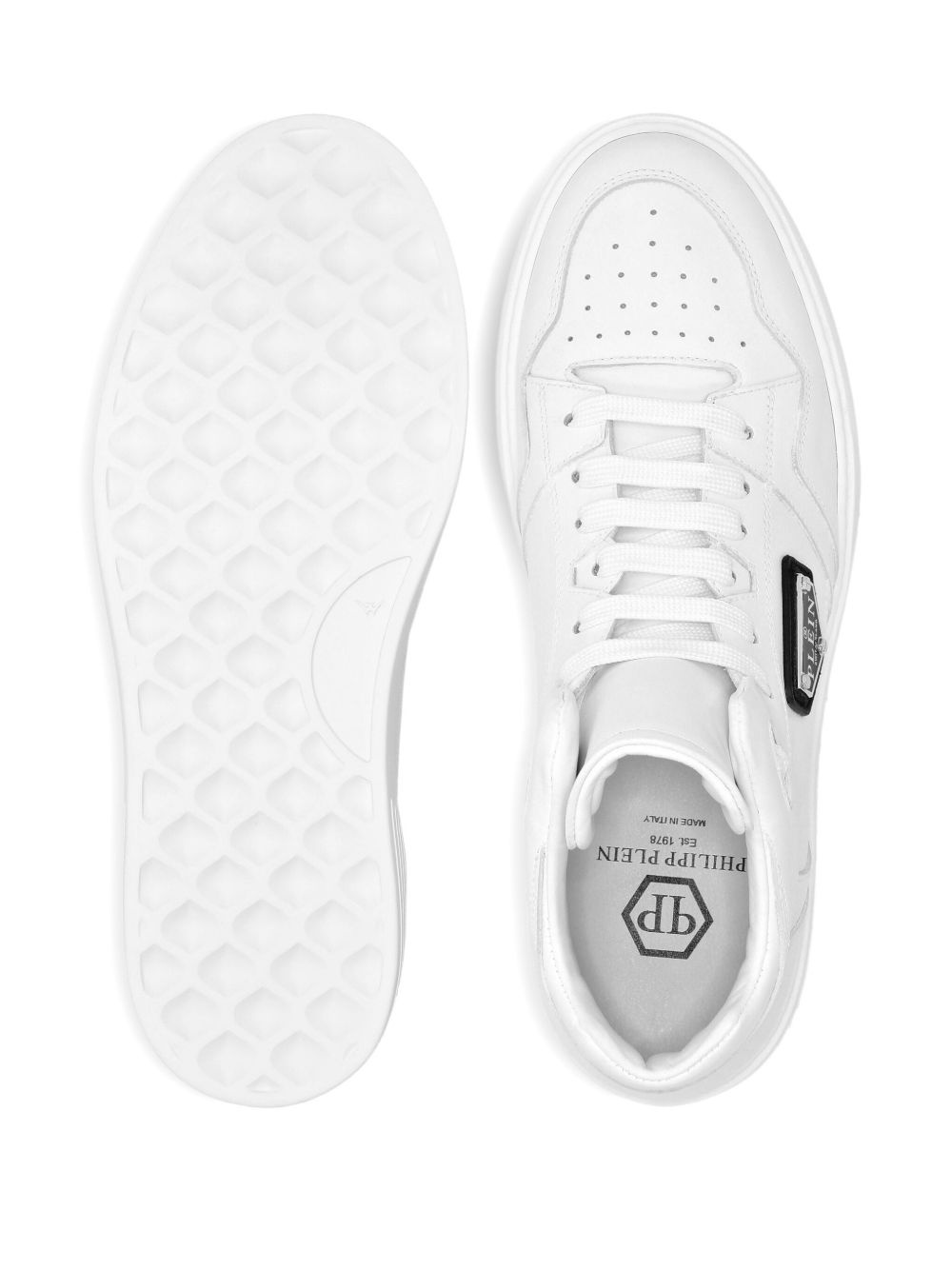 leather hi-top sneakers - 3