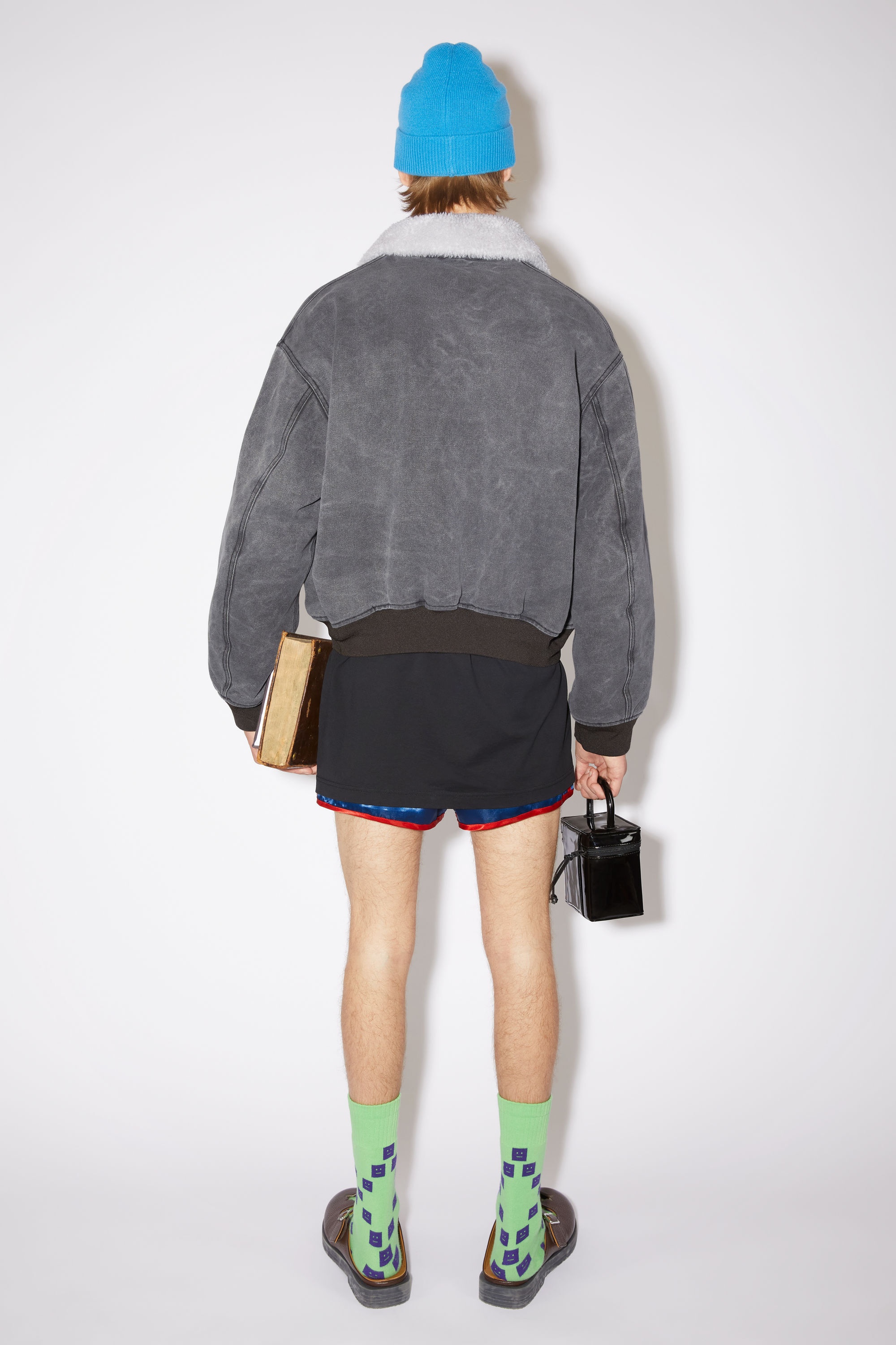 Cotton canvas bomber jacket - Carbon grey - 3