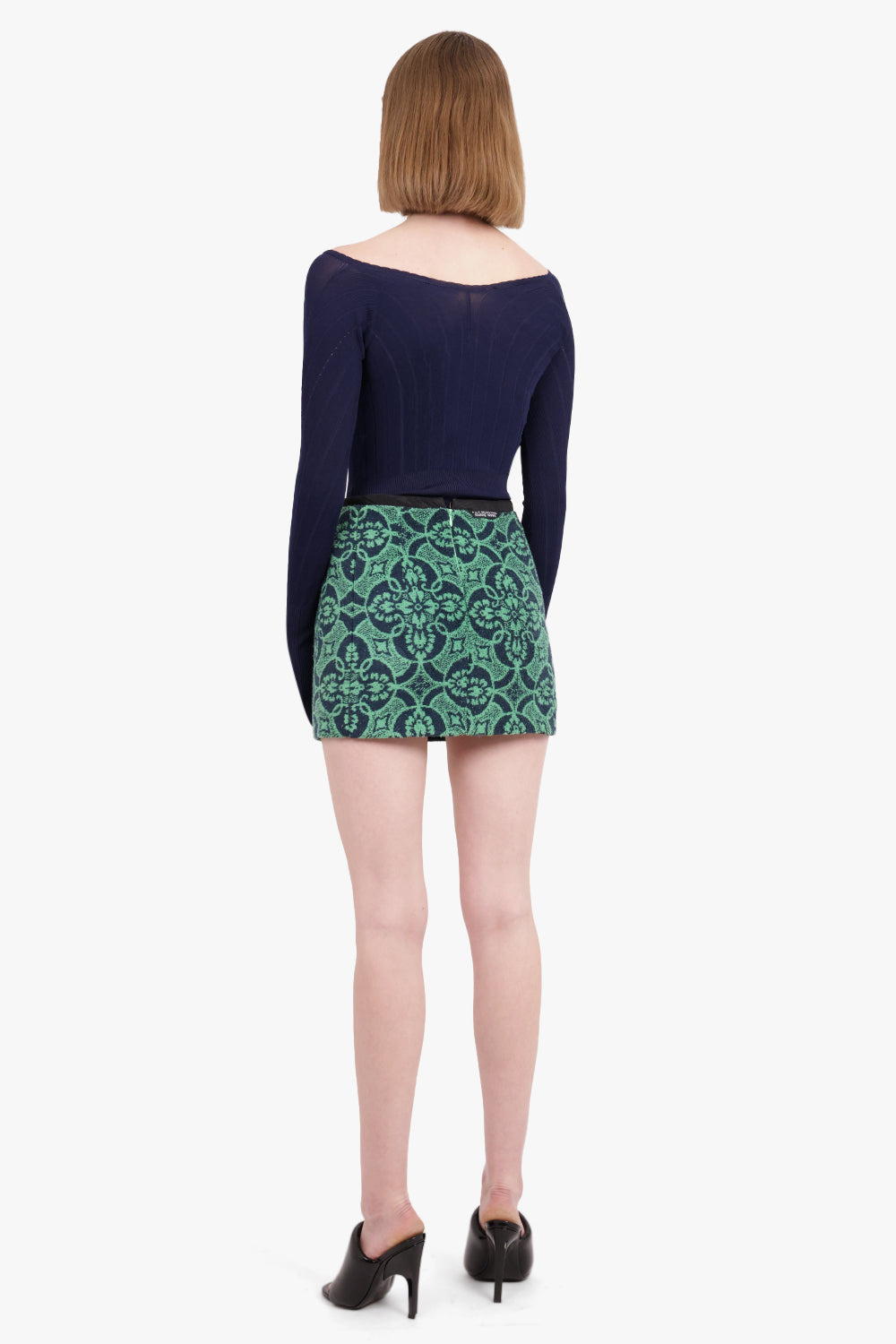 ORIENTAL TOWELS MINI SKIRT | BRIGHT GREEN - 4