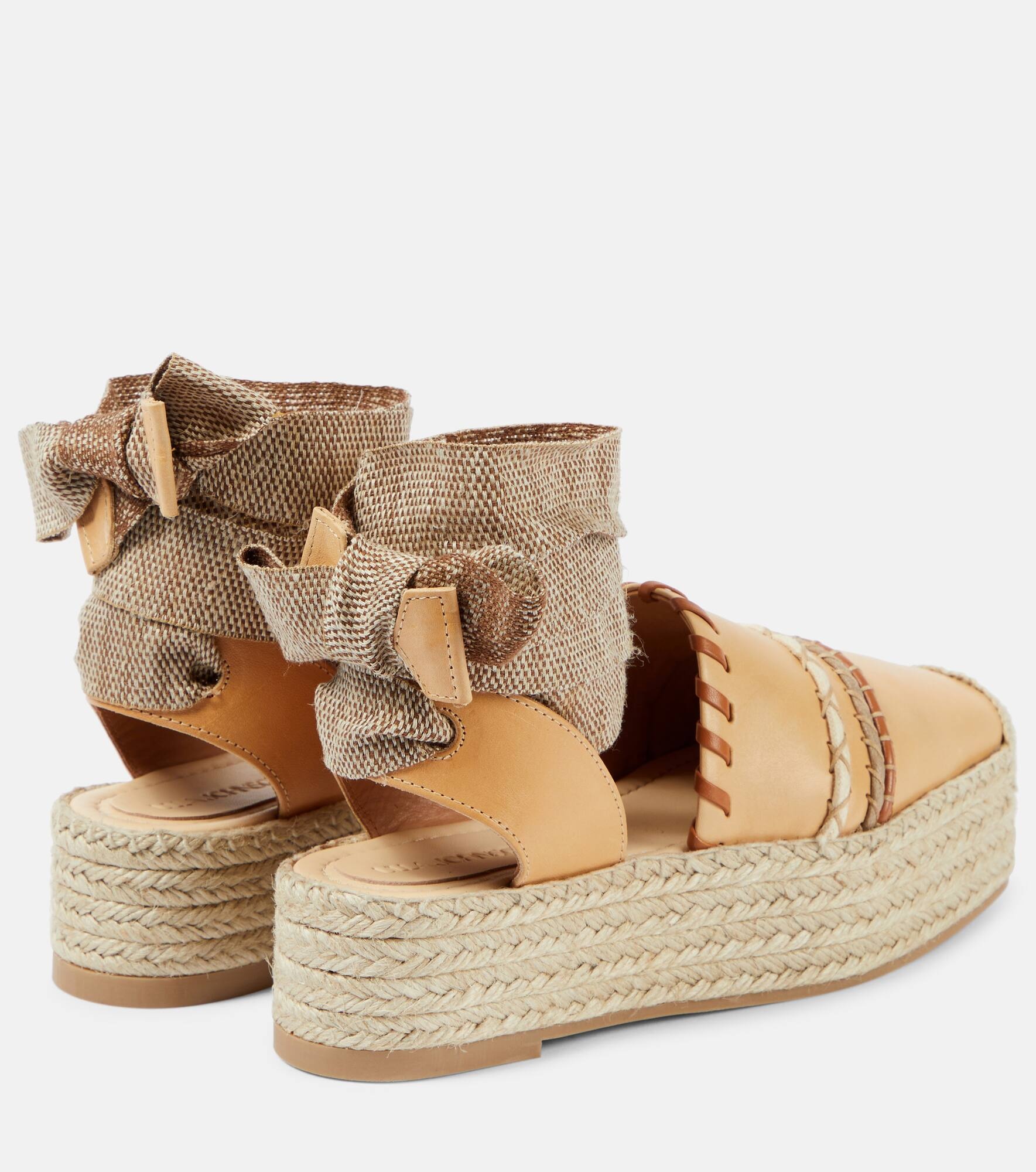 Leather platform espadrilles - 3