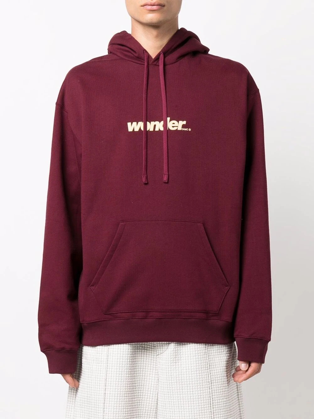 slogan-print cotton hoodie - 3