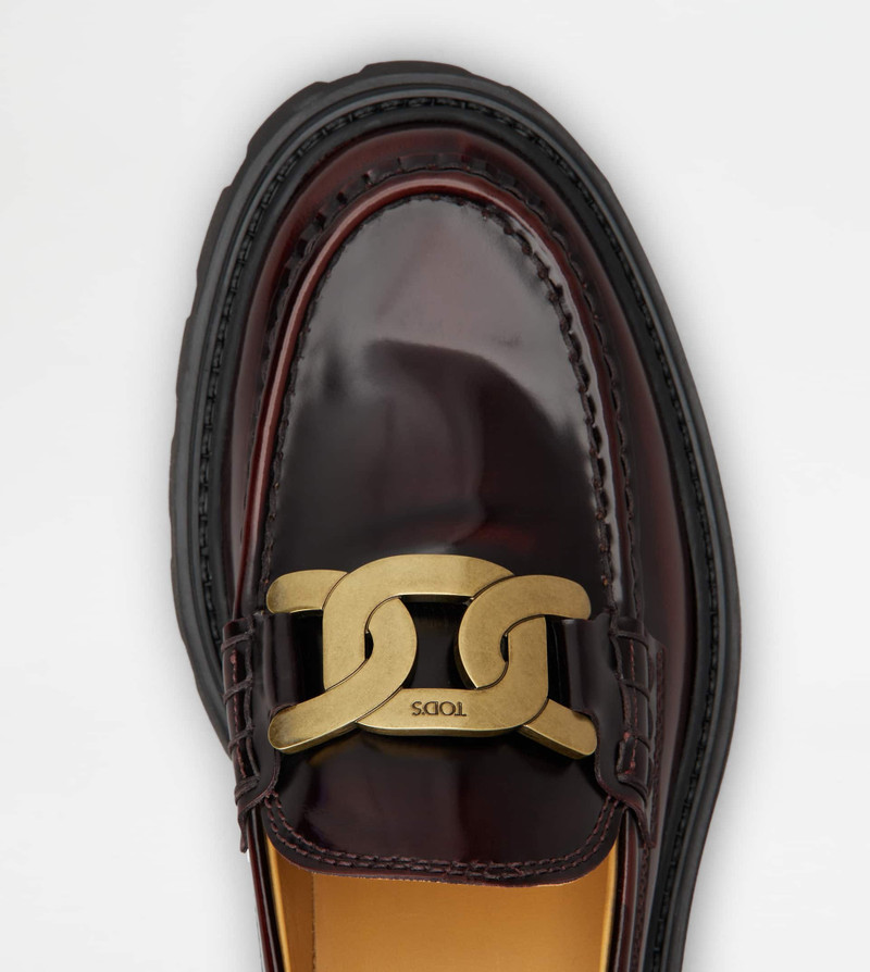KATE LOAFERS IN LEATHER - BURGUNDY 4