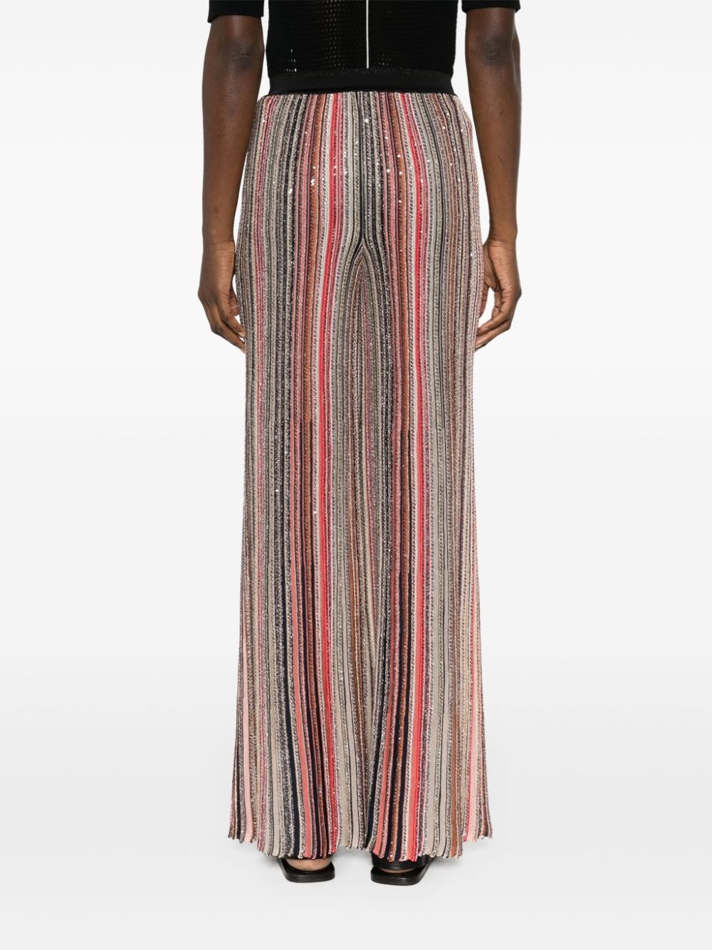 sequin-embellished flared trousers - 4
