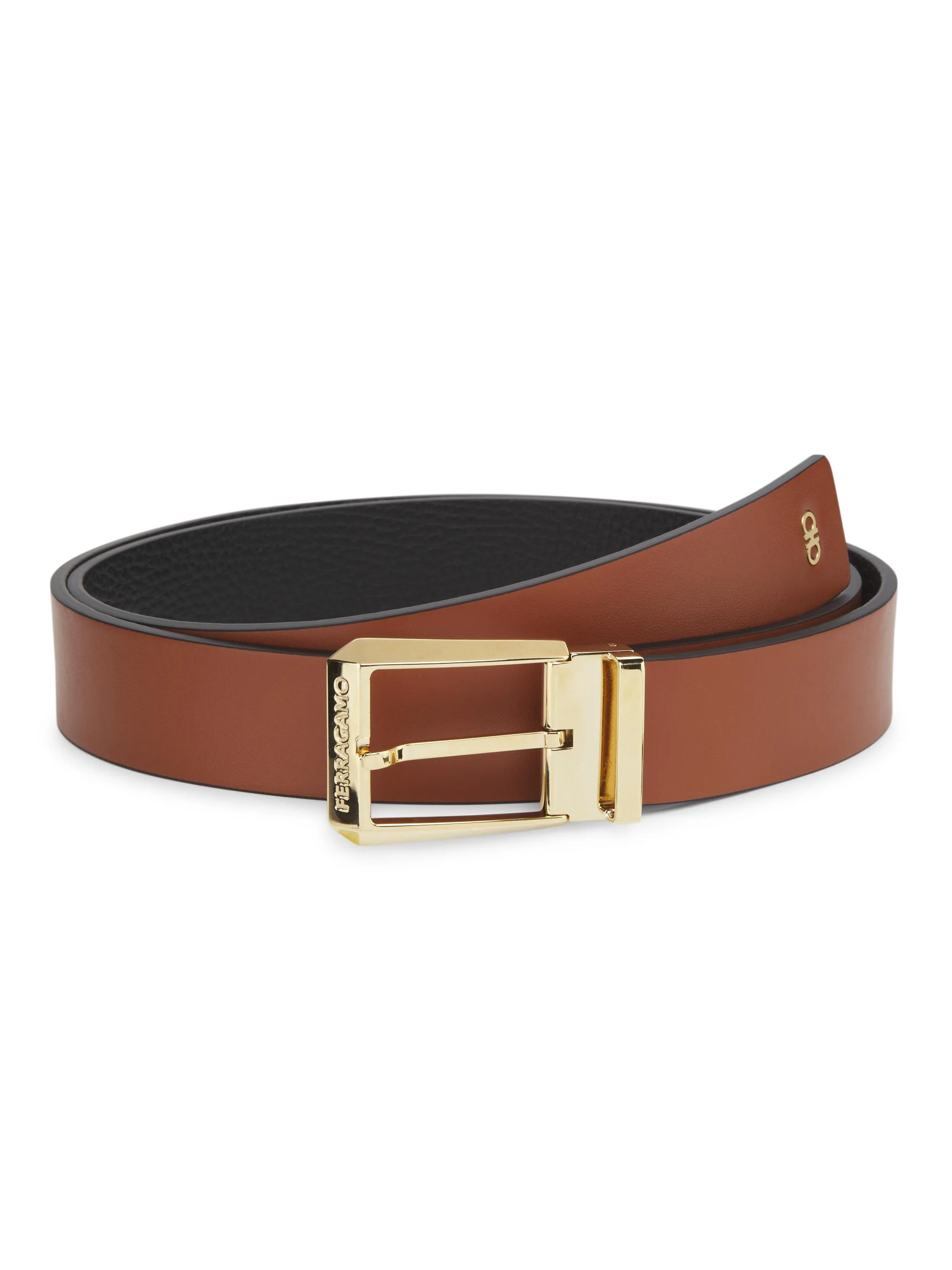 Men's Cut-to-Size Double Adjustable Leather Belt - New Cognac Nero - 1