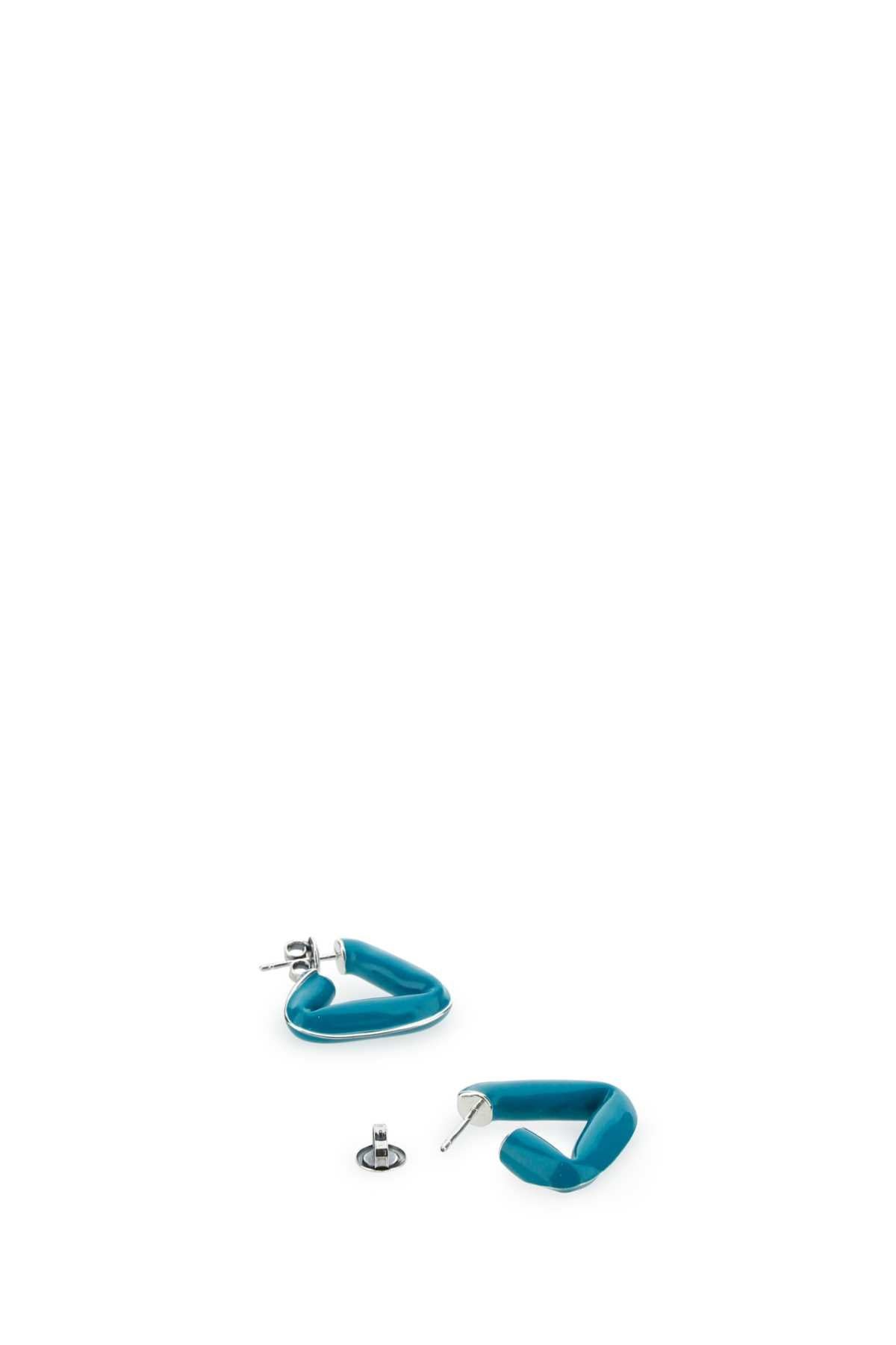 Bottega Veneta Women Teal Green 925 Silver Fold Earrings - 3