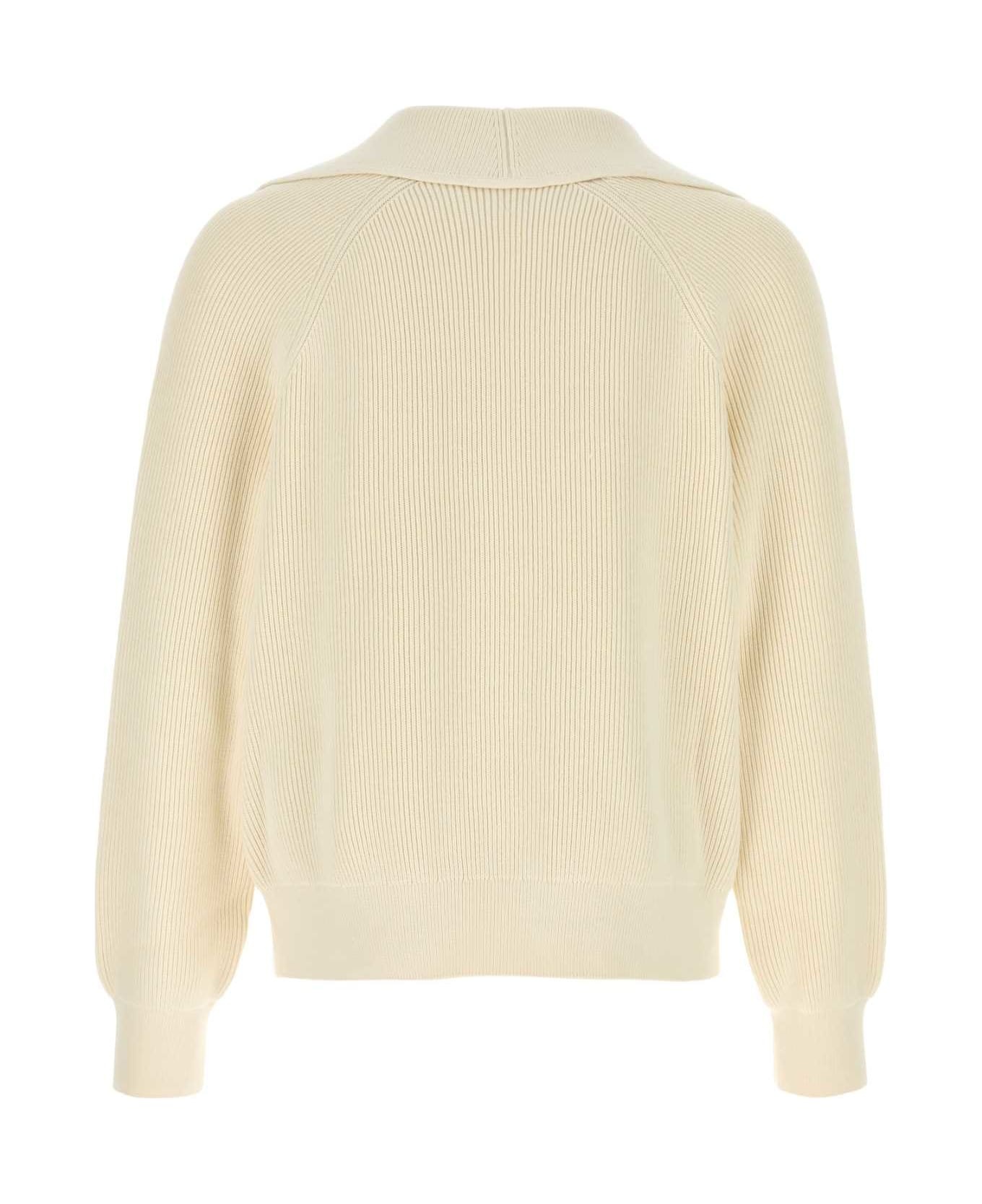Cream Cotton Blend Sweater - 2