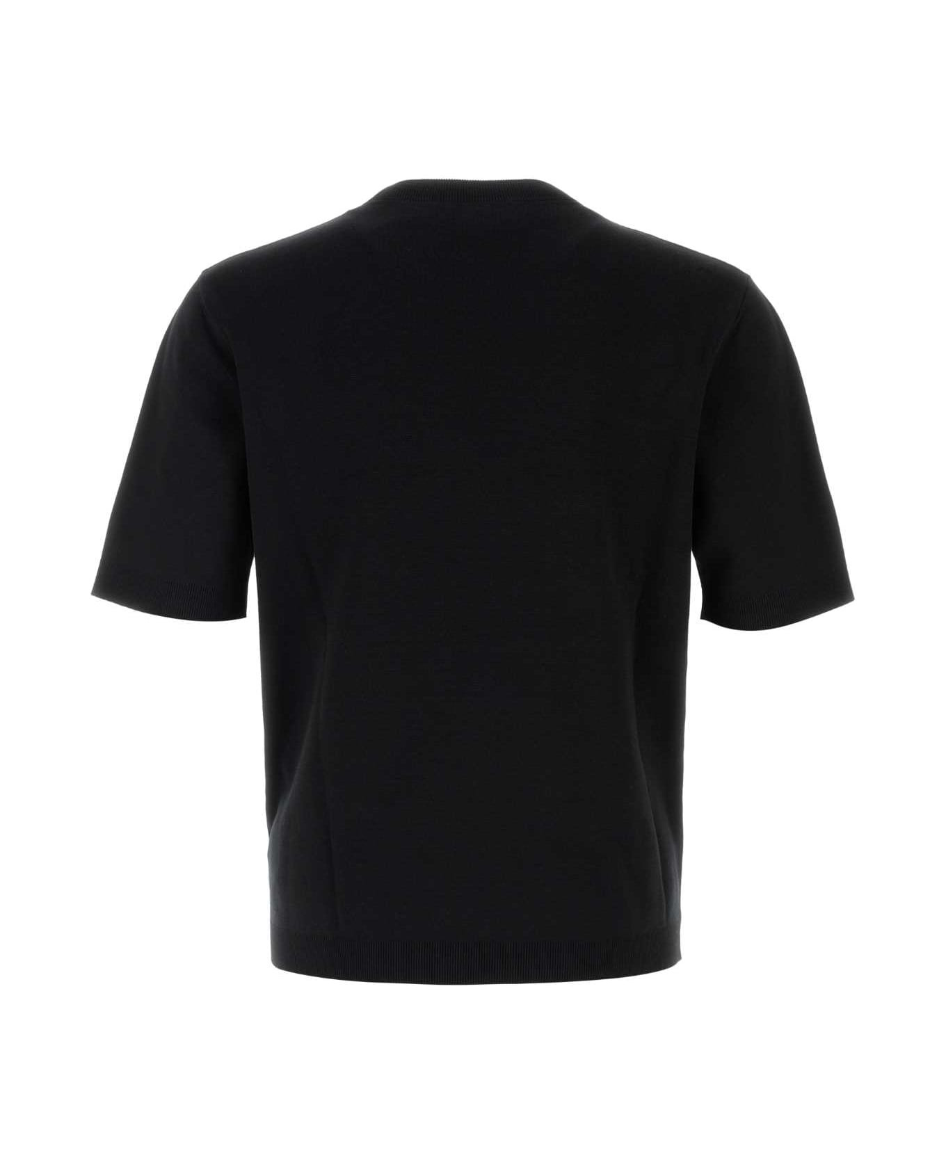 Black Silk Blend Sweater - 2