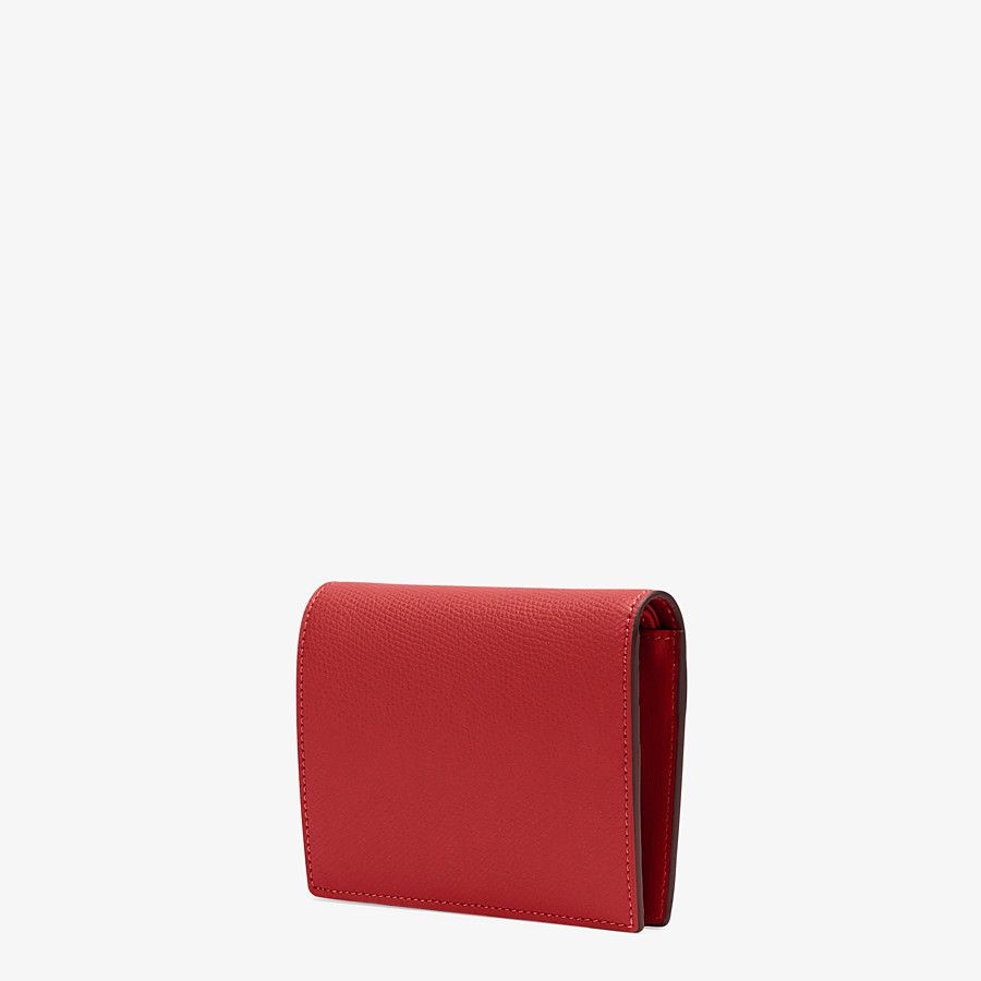 Red leather compact wallet - 2