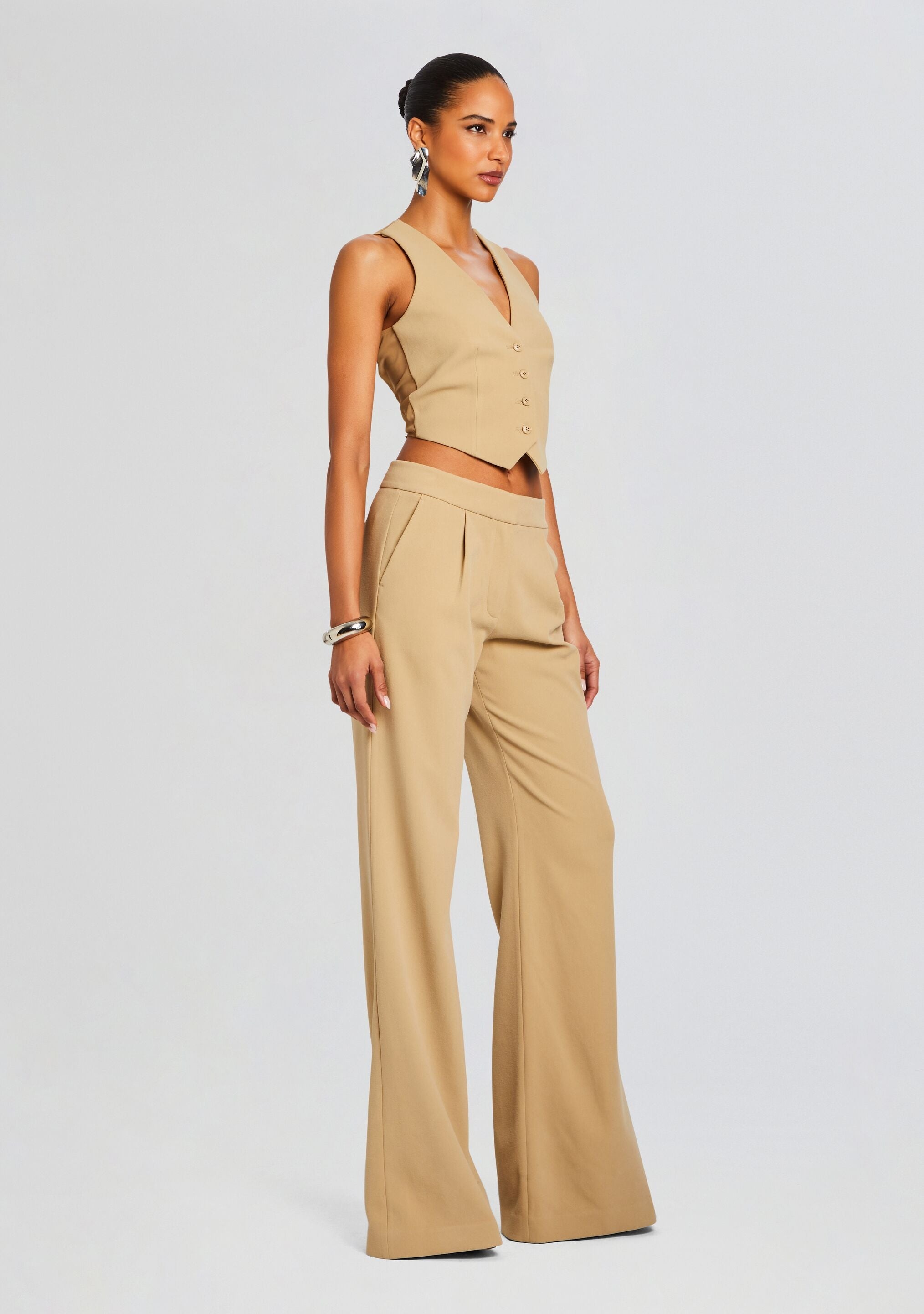 PIN TUCK PALAZZO PANTS - 3