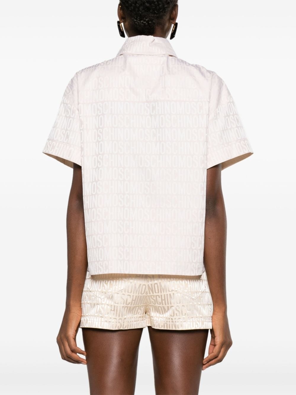logo-jacquard short-sleeve shirt - 4