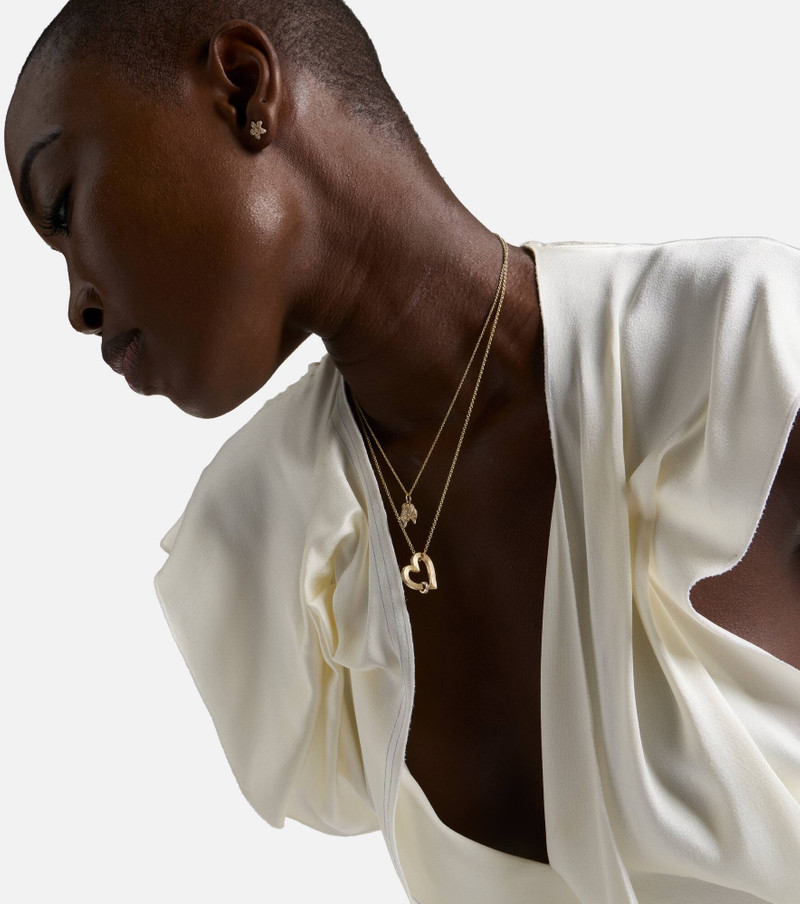 SYDNEY EVAN Lovebirds 14kt gold necklace with diamonds outlook