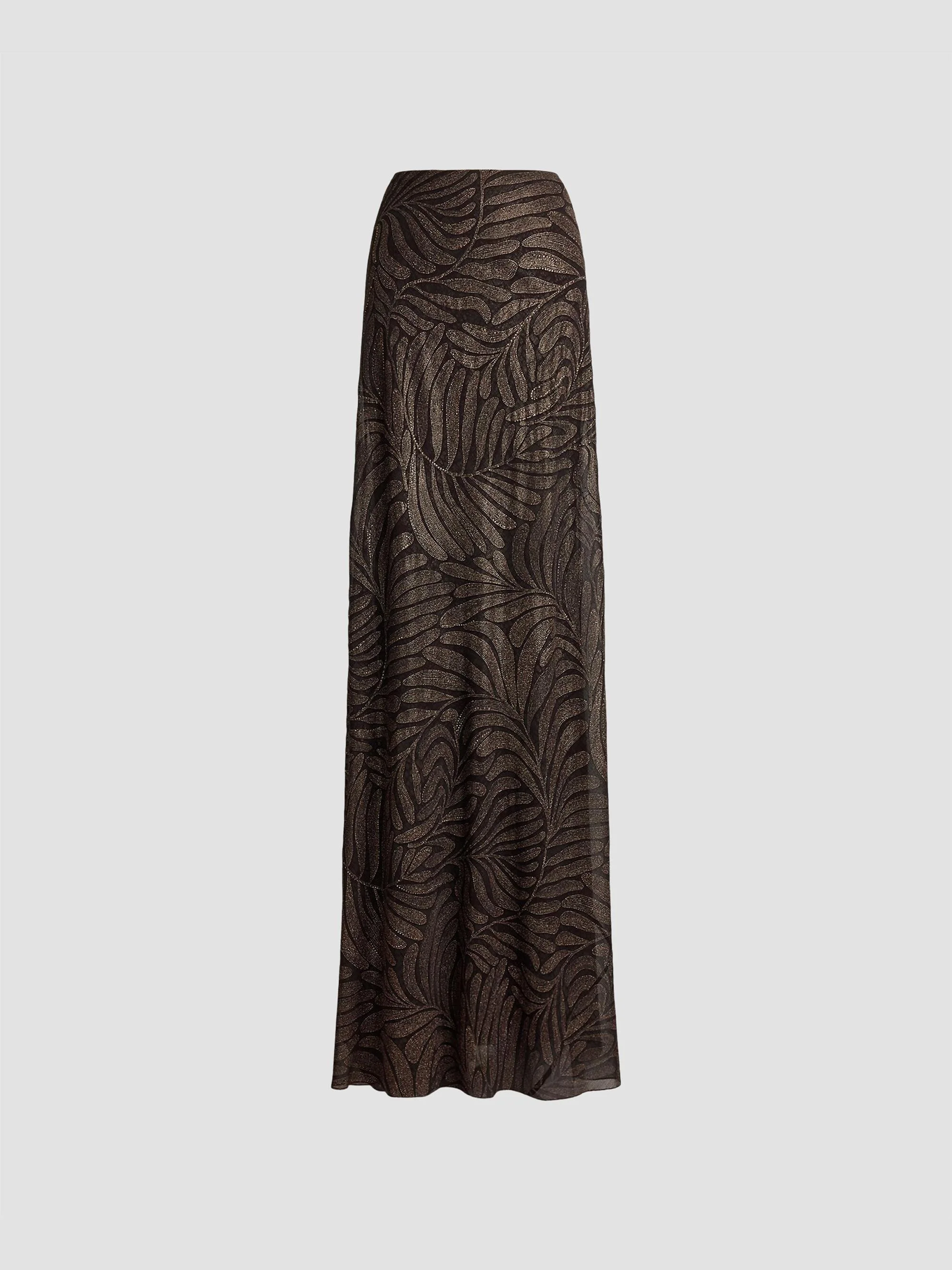 Women's Masina Foiled Crinkle Chiffon Skirt - Espresso Multi - 1