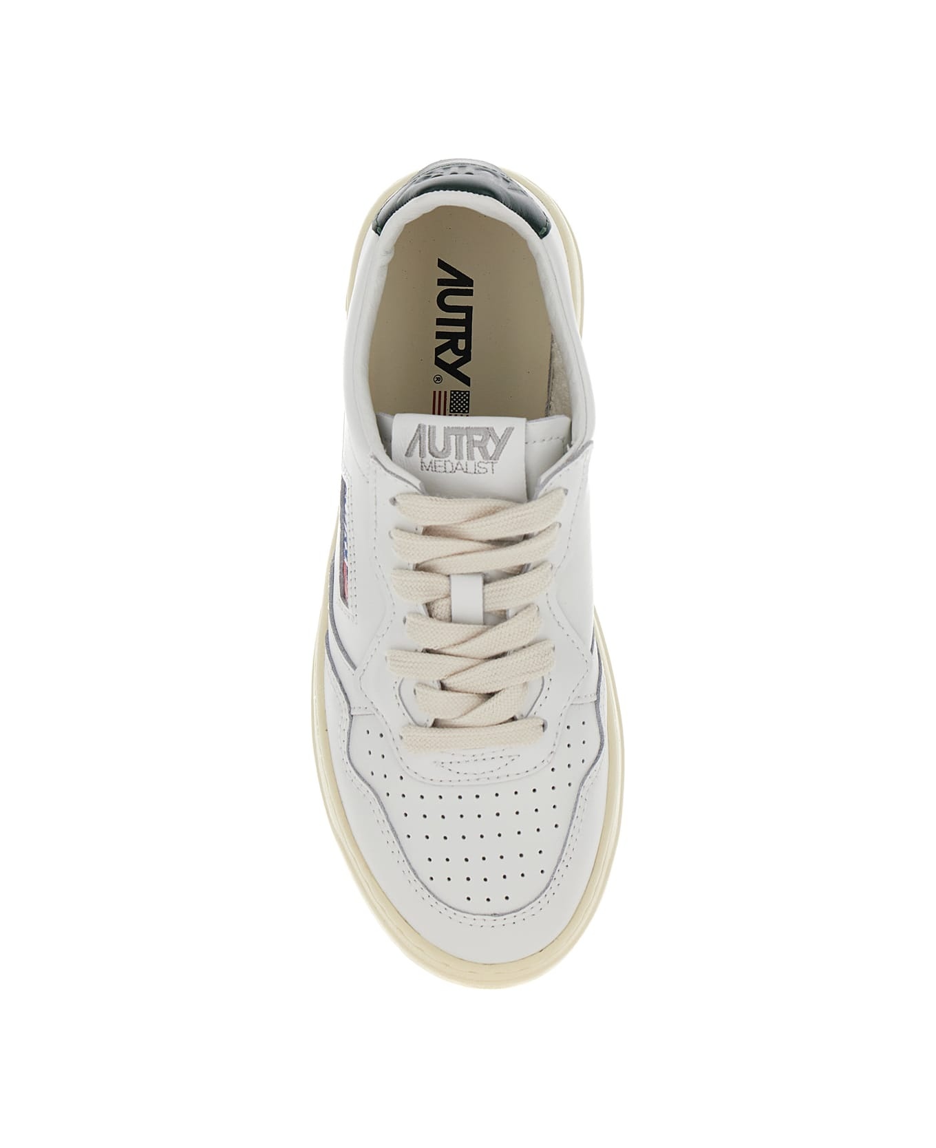 'medalist' White Low Top Sneakers With Contrasting Heel Tab In Leather Woman - 4