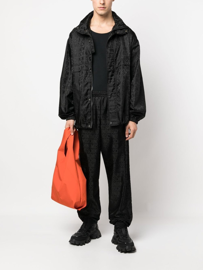 Moschino monogram-jacquard hooded jacket outlook