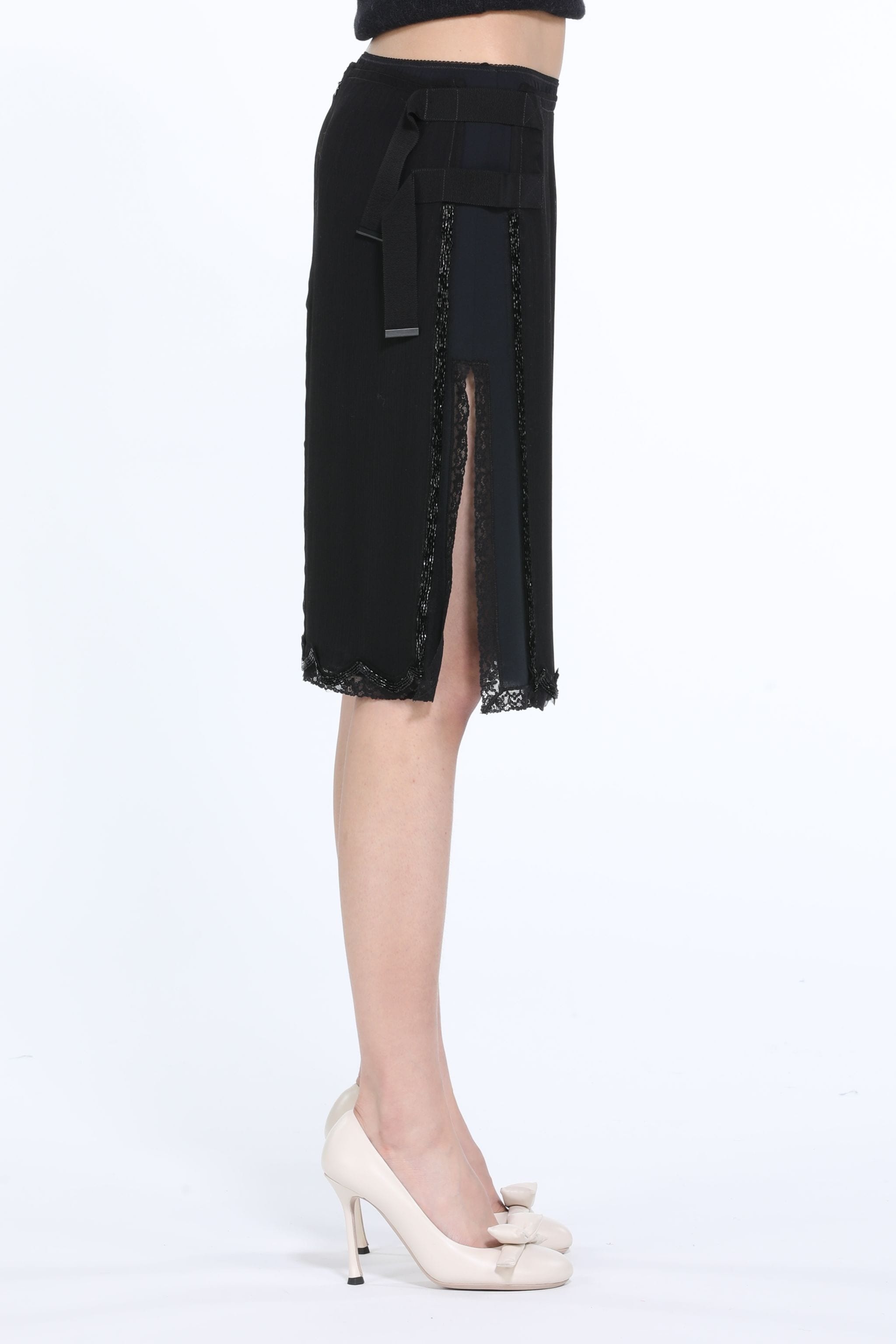 EMBELLISHED SILK MIDI SKIRT - 3