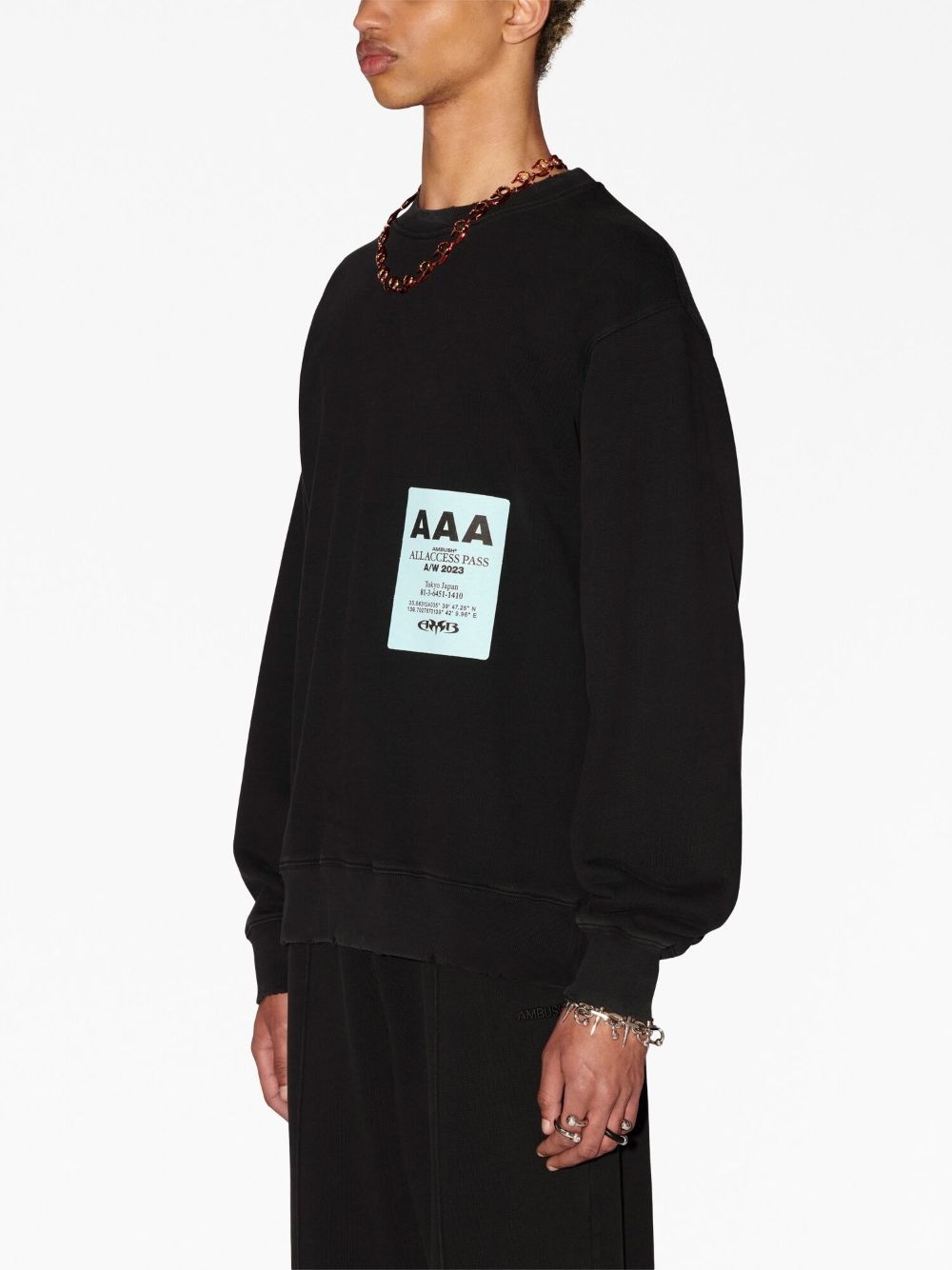 Pass-patch cotton sweatshirt - 4