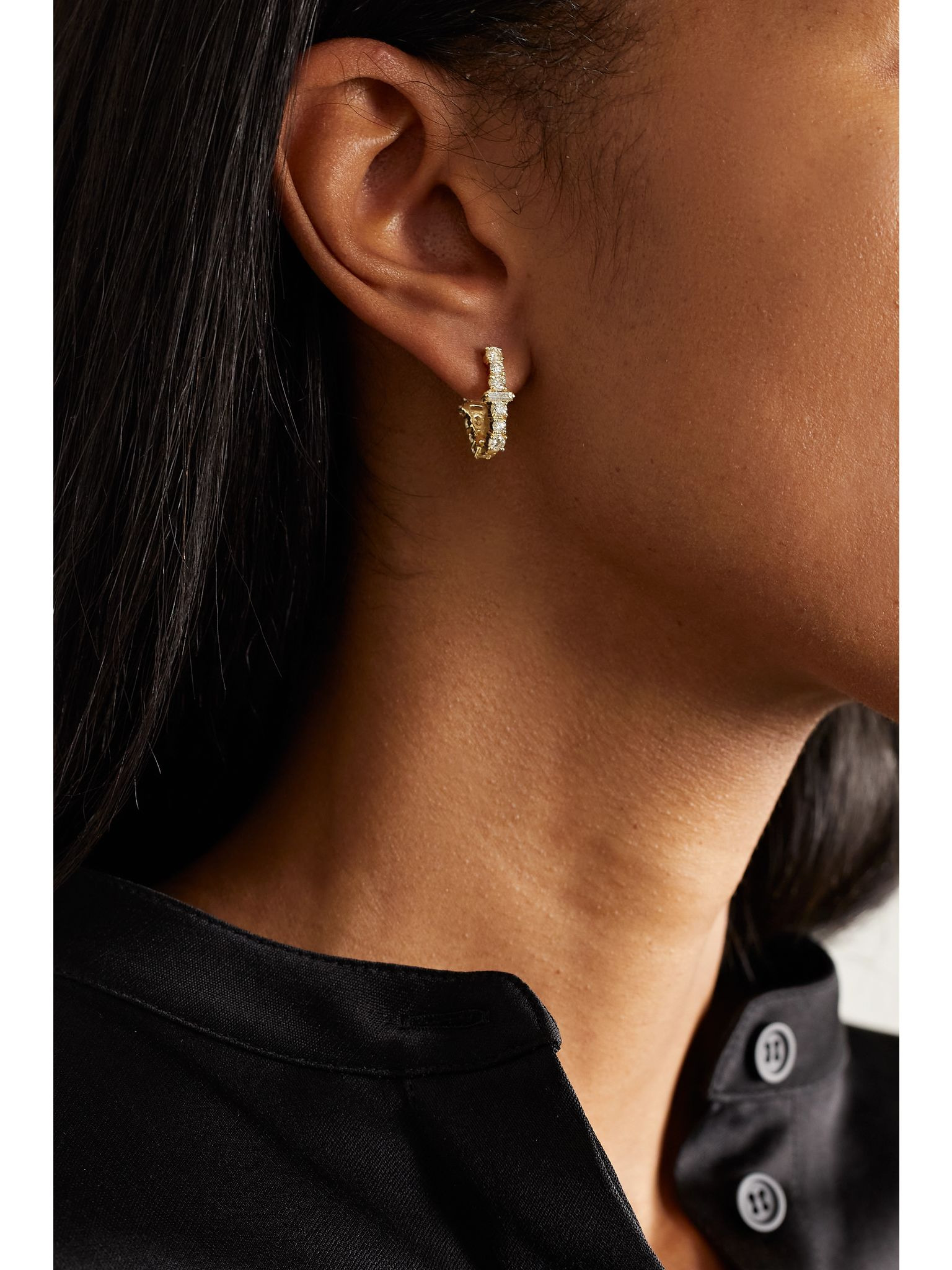 Rivulet 18-karat gold diamond hoop earrings Gold - 2