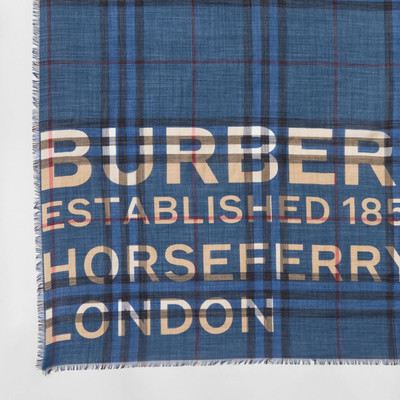 Burberry Horseferry Print Check Wool Silk Large Square Scarf outlook