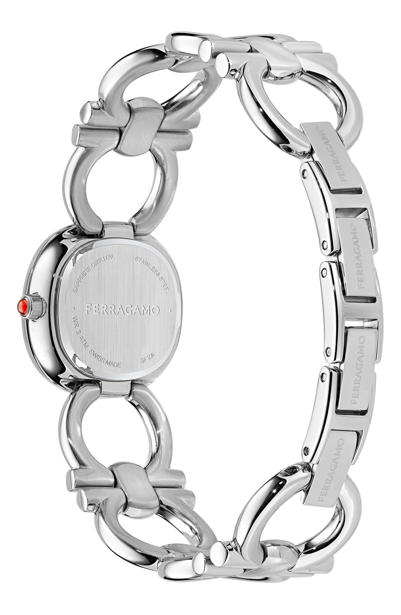 FERRAGAMO Double Gancini Bracelet Watch, 25mm in Stainless Steel at Nordstrom - 3